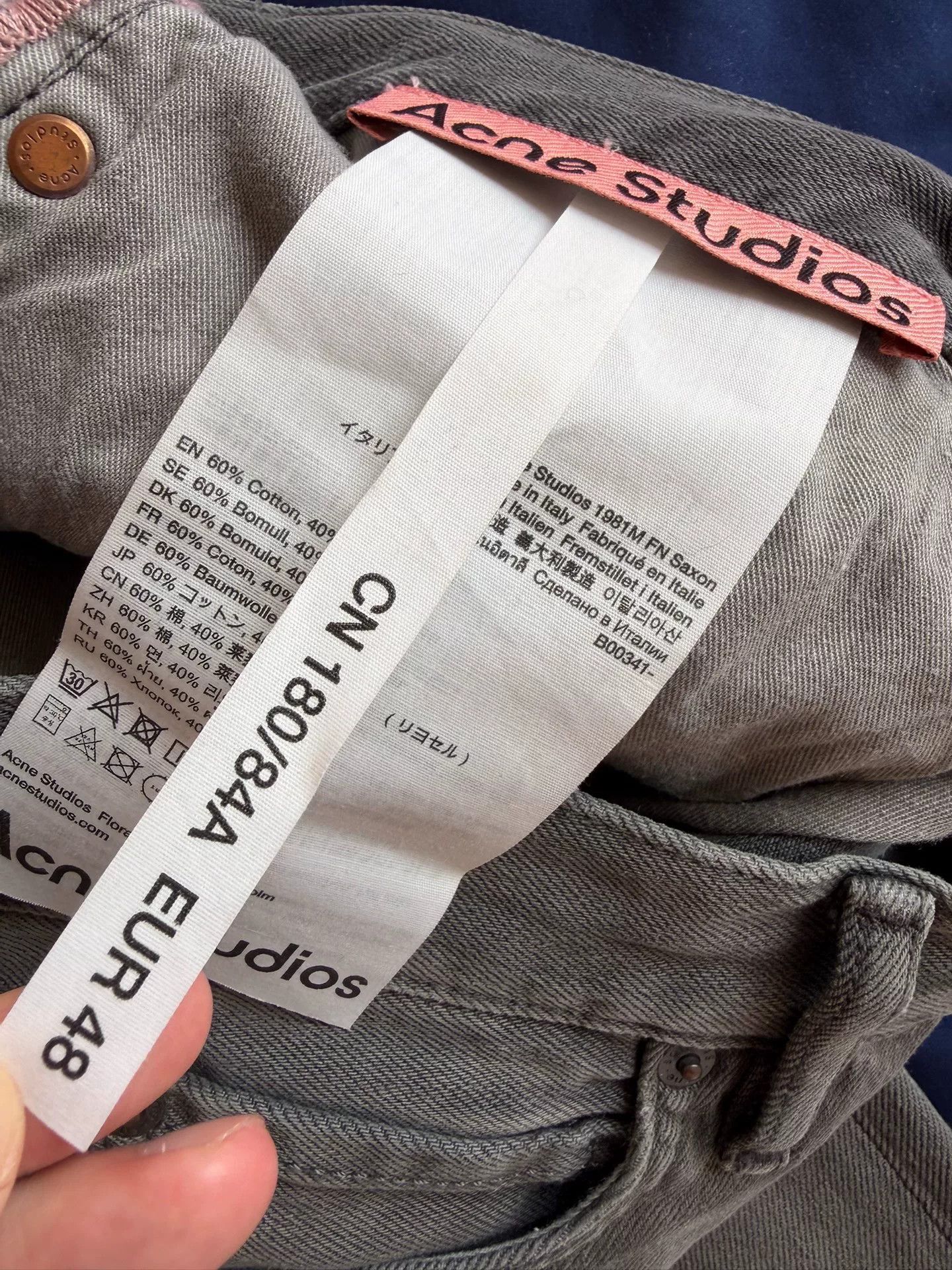 Acne Studios acne studios gray wide-leg denim pants Size US 38 / EU 54 - 4 Thumbnail