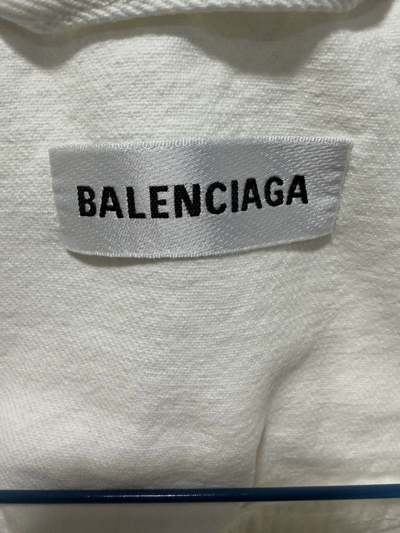 Balenciaga Balenciaga Collar Letter Strap Denim Jacket Size US S / EU 44-46 / 1 - 3 Thumbnail