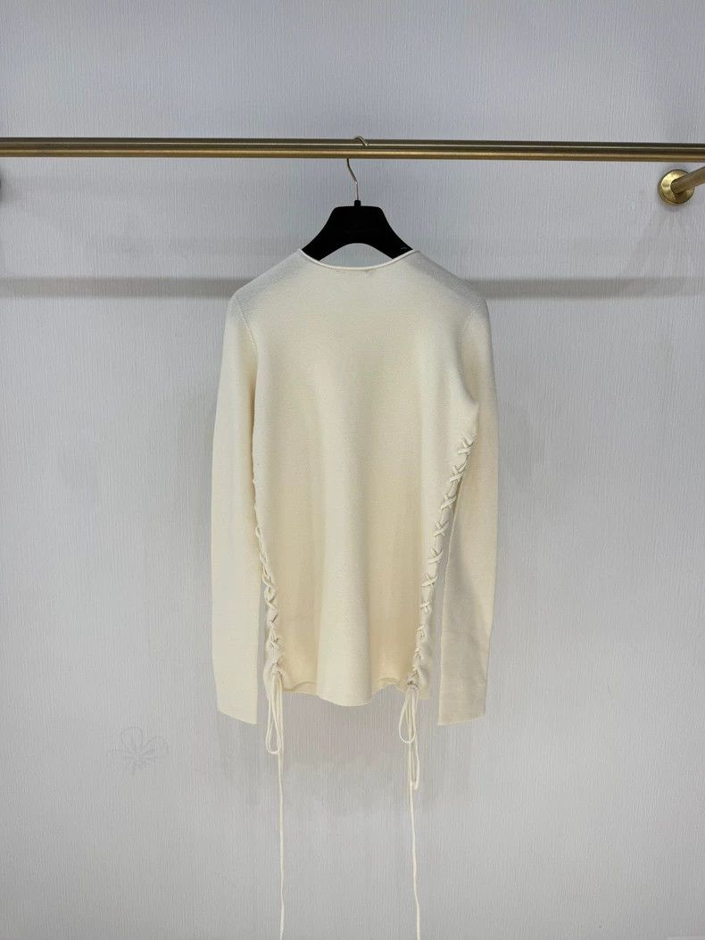 The Row The Row White Strappy Wool Sweater Size US S / EU 44-46 / 1 - 2 Thumbnail