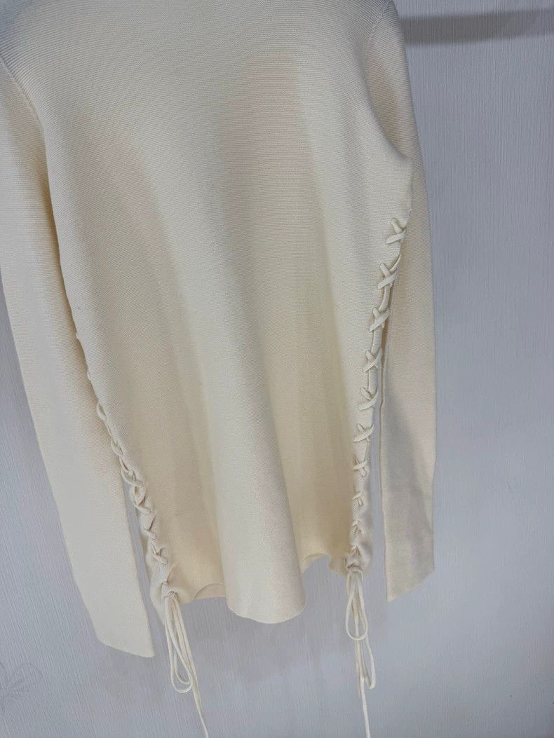 The Row The Row White Strappy Wool Sweater Size US S / EU 44-46 / 1 - 3 Thumbnail