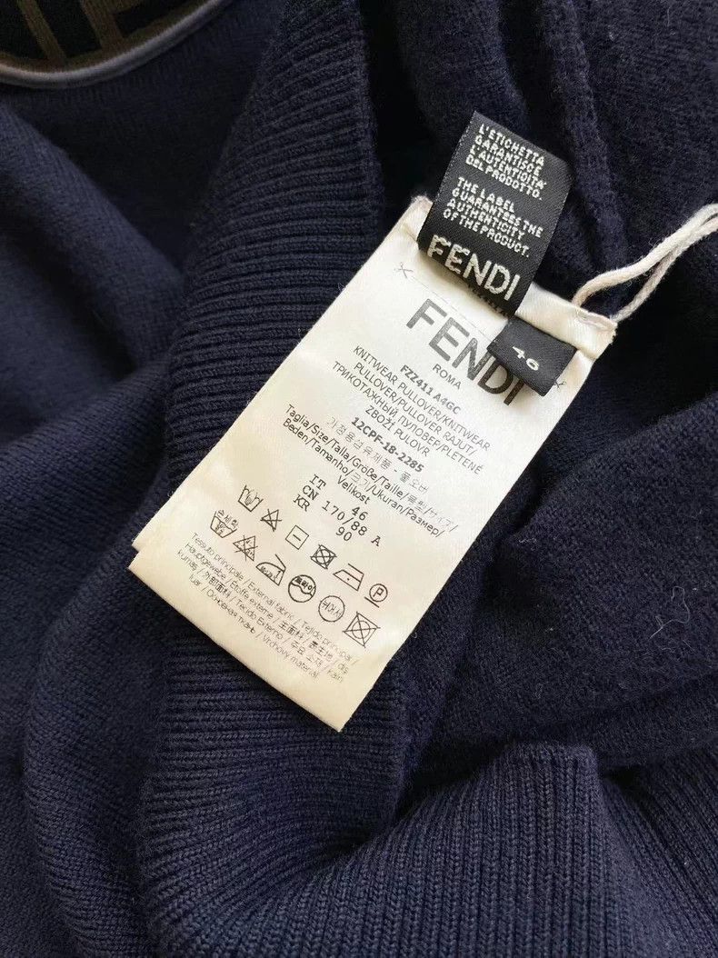 Fendi Fendi Wool Logo Collar Long Sleeve Sweater Size US XL / EU 56 / 4 - 4 Thumbnail