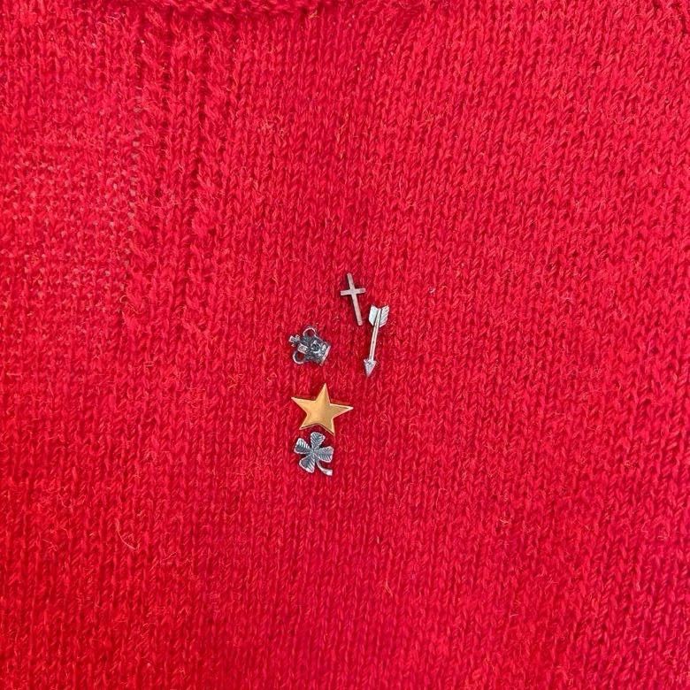 Saint Laurent Paris Saint Laurent Red Crewneck Knit Sweater Size US S / EU 44-46 / 1 - 6 Thumbnail