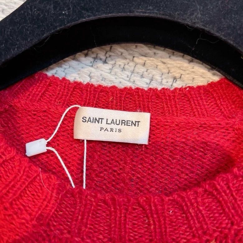 Saint Laurent Paris Saint Laurent Red Crewneck Knit Sweater Size US S / EU 44-46 / 1 - 4 Thumbnail