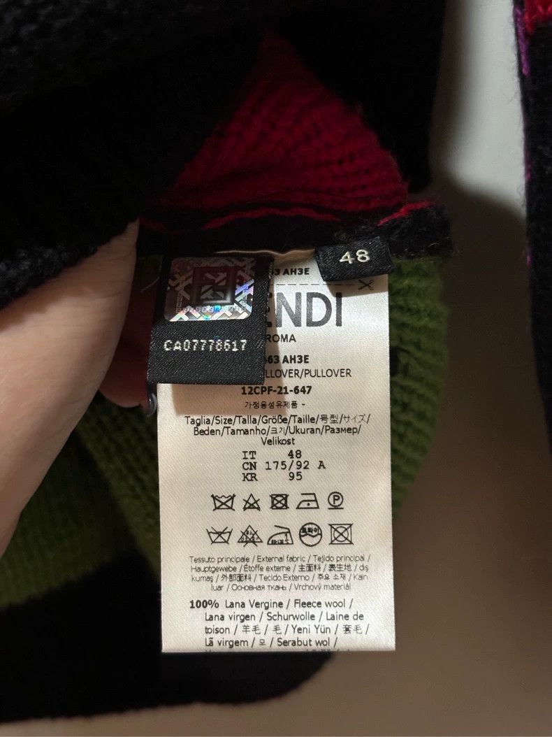 Fendi Fendi Logo Print Round Neck Wool Sweater Size US M / EU 48-50 / 2 - 7 Thumbnail