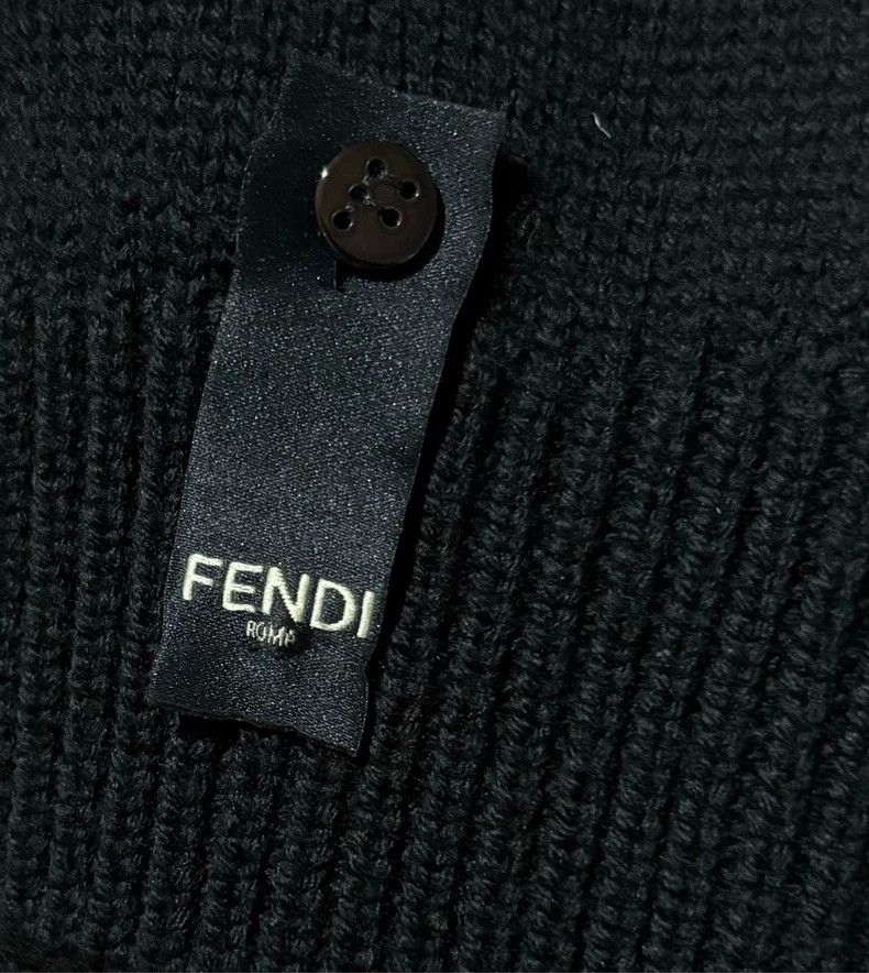 Fendi Fendi Logo Print Round Neck Wool Sweater Size US M / EU 48-50 / 2 - 6 Thumbnail