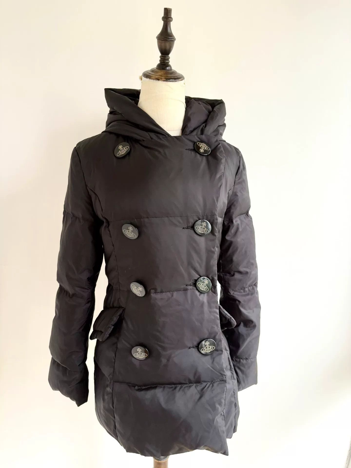 Vivienne Westwood Vivienne Westwood Black Saturn Hooded Down Coat Size US M / EU 48-50 / 2 - 7 Thumbnail