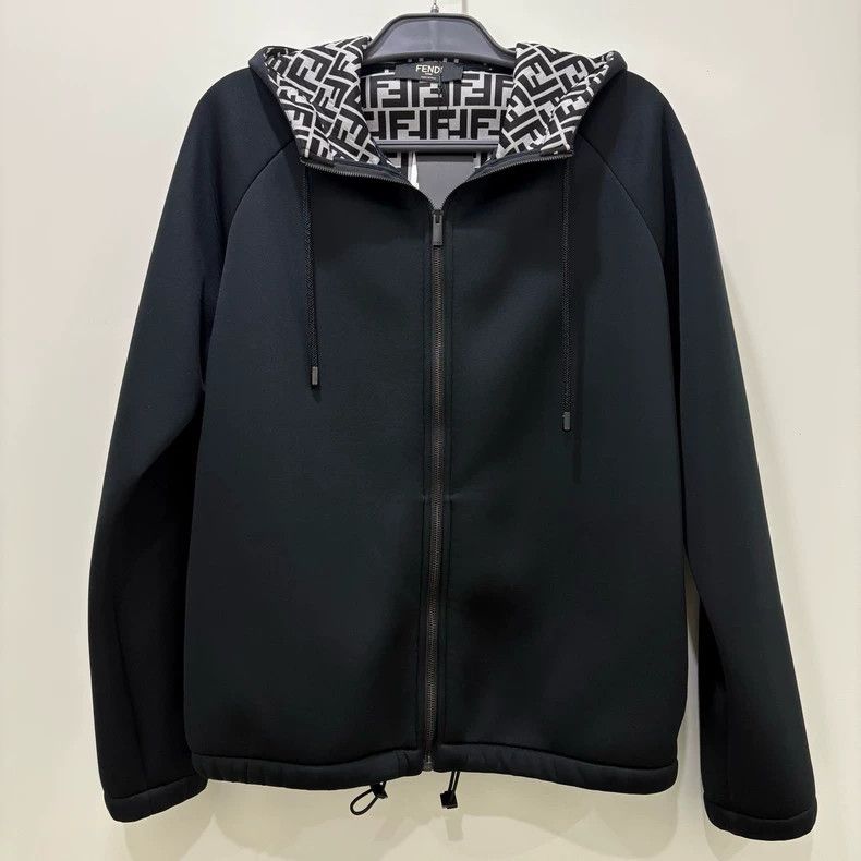 Fendi FENDI Men's Black Hooded Jacket - dmc Size US M / EU 48-50 / 2 - 2 Thumbnail