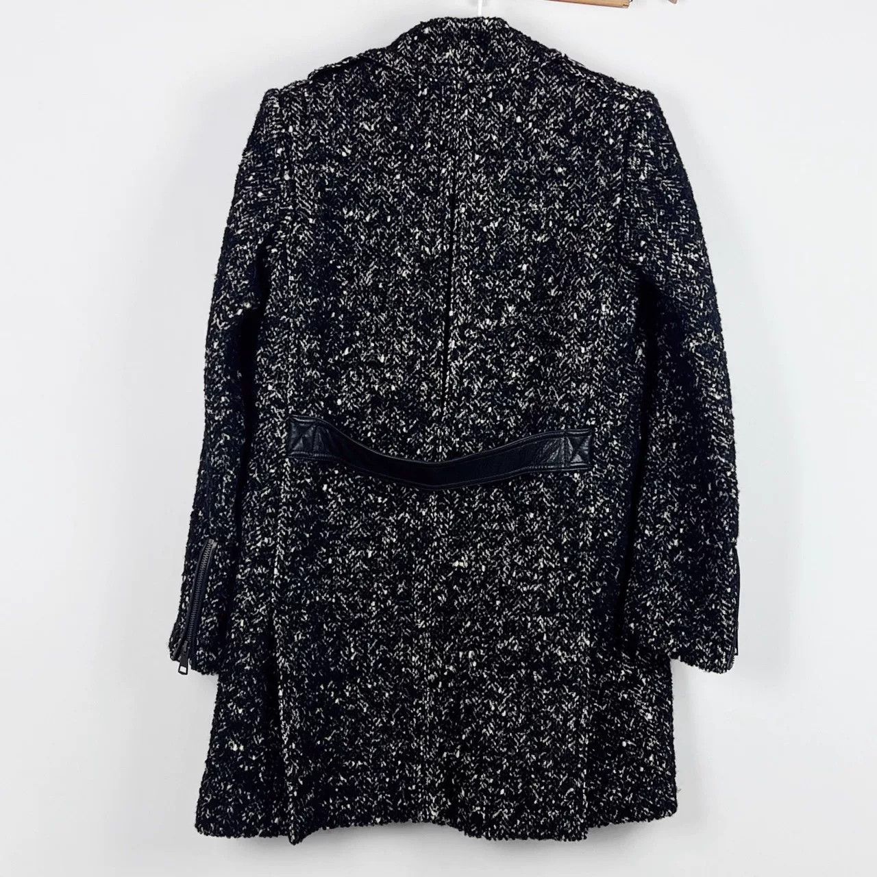 Burberry Burberry Black White Tweed Coat Size US XXS / EU 40 - 2 Thumbnail