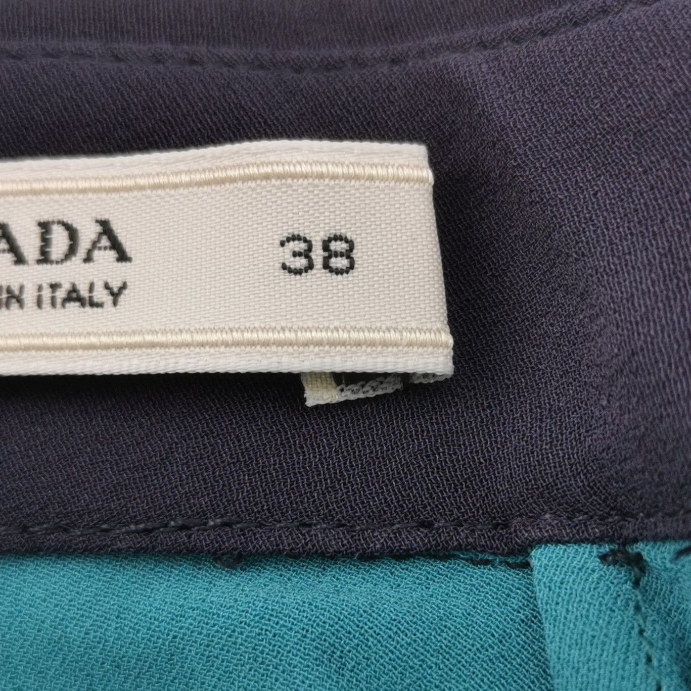 Prada Prada Color-Block Silk Blouse with Collar 0089 Size S / US 4 / IT 40 - 6 Thumbnail
