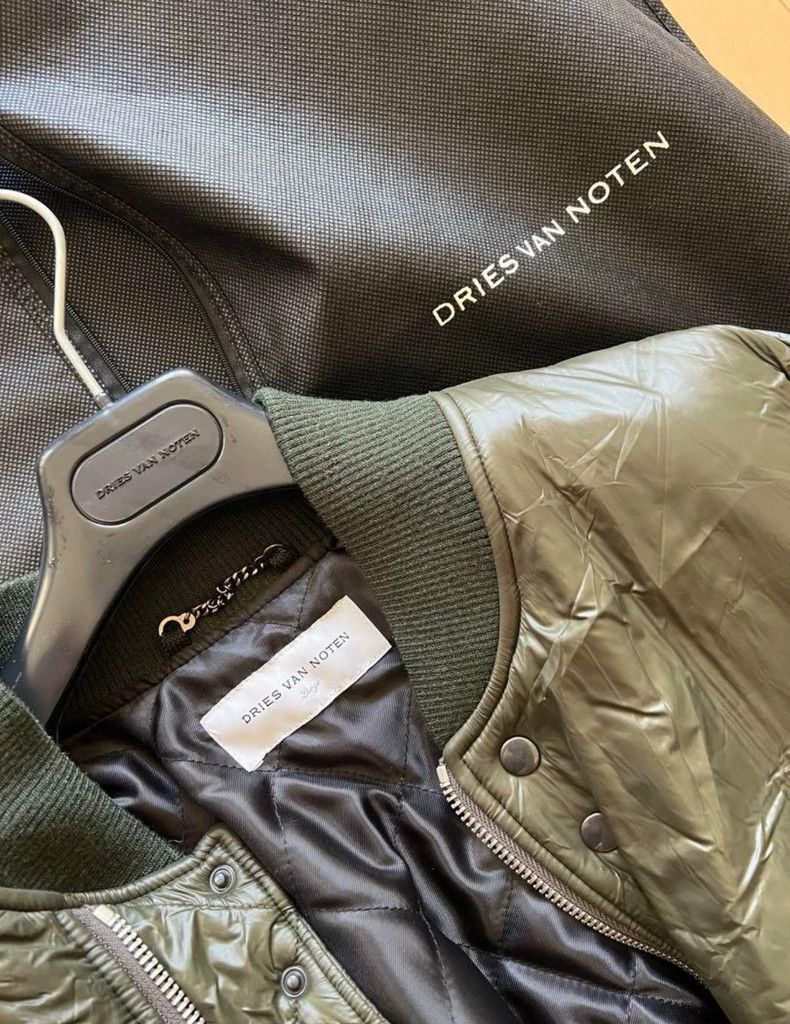 Dries Van Noten Dries Van Noten 21AW Green Bomber Jacket Size US L / EU 52-54 / 3 - 3 Thumbnail