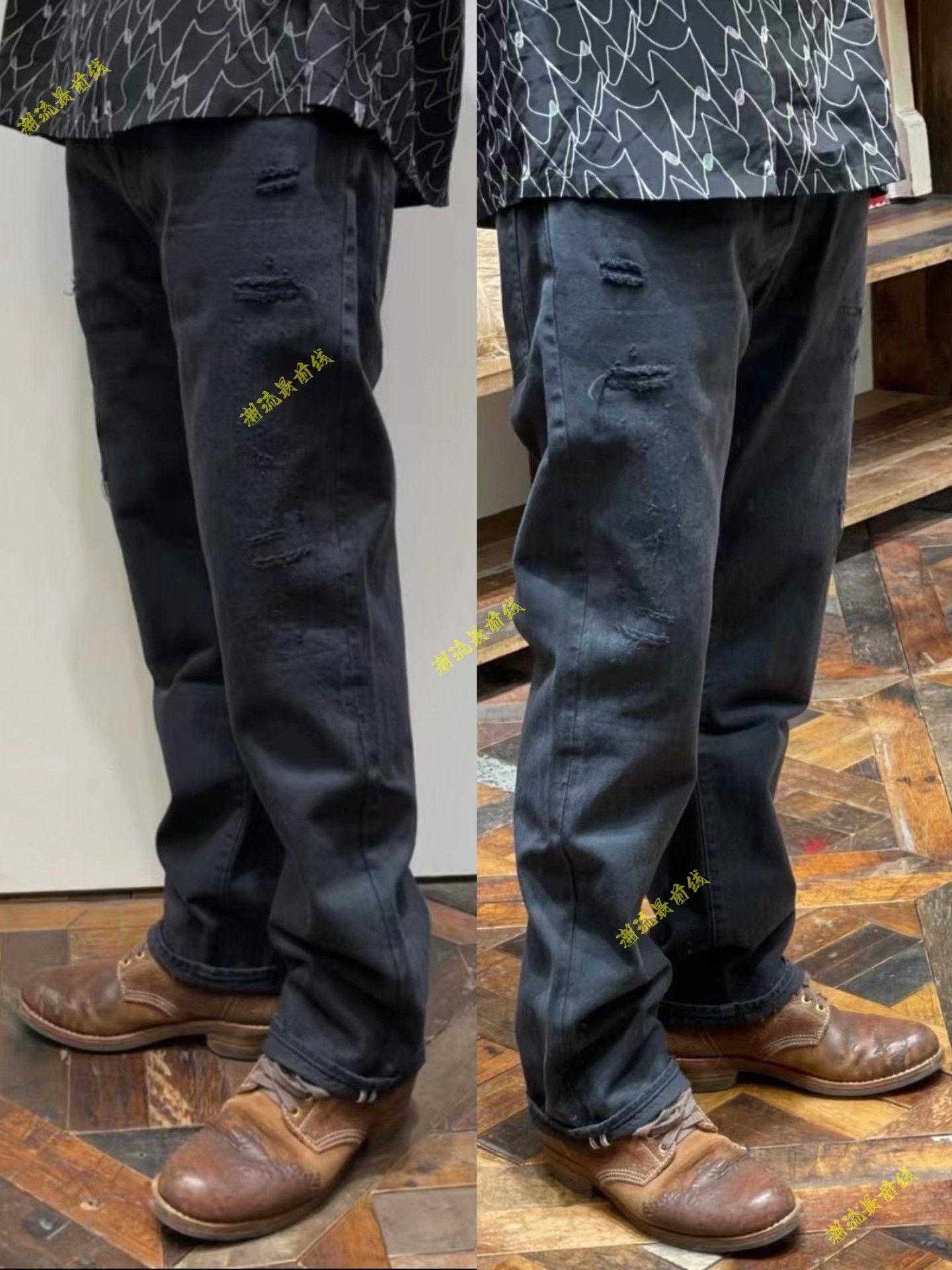 Visvim black distressed visvim denim pants W32 L30 Size US 32 / EU 48 - 4 Thumbnail