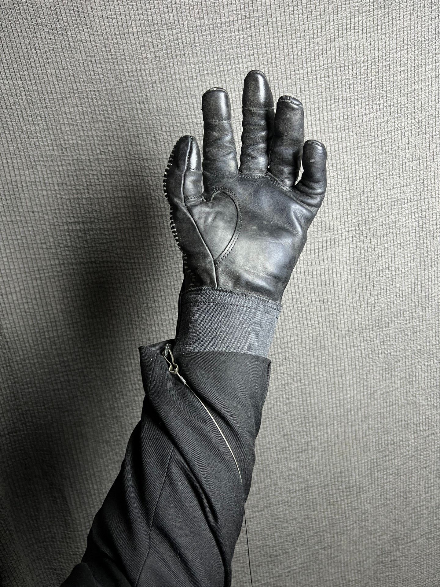 D.Hygen d hygen leather zip gloves for men Size ONE SIZE - 4 Thumbnail