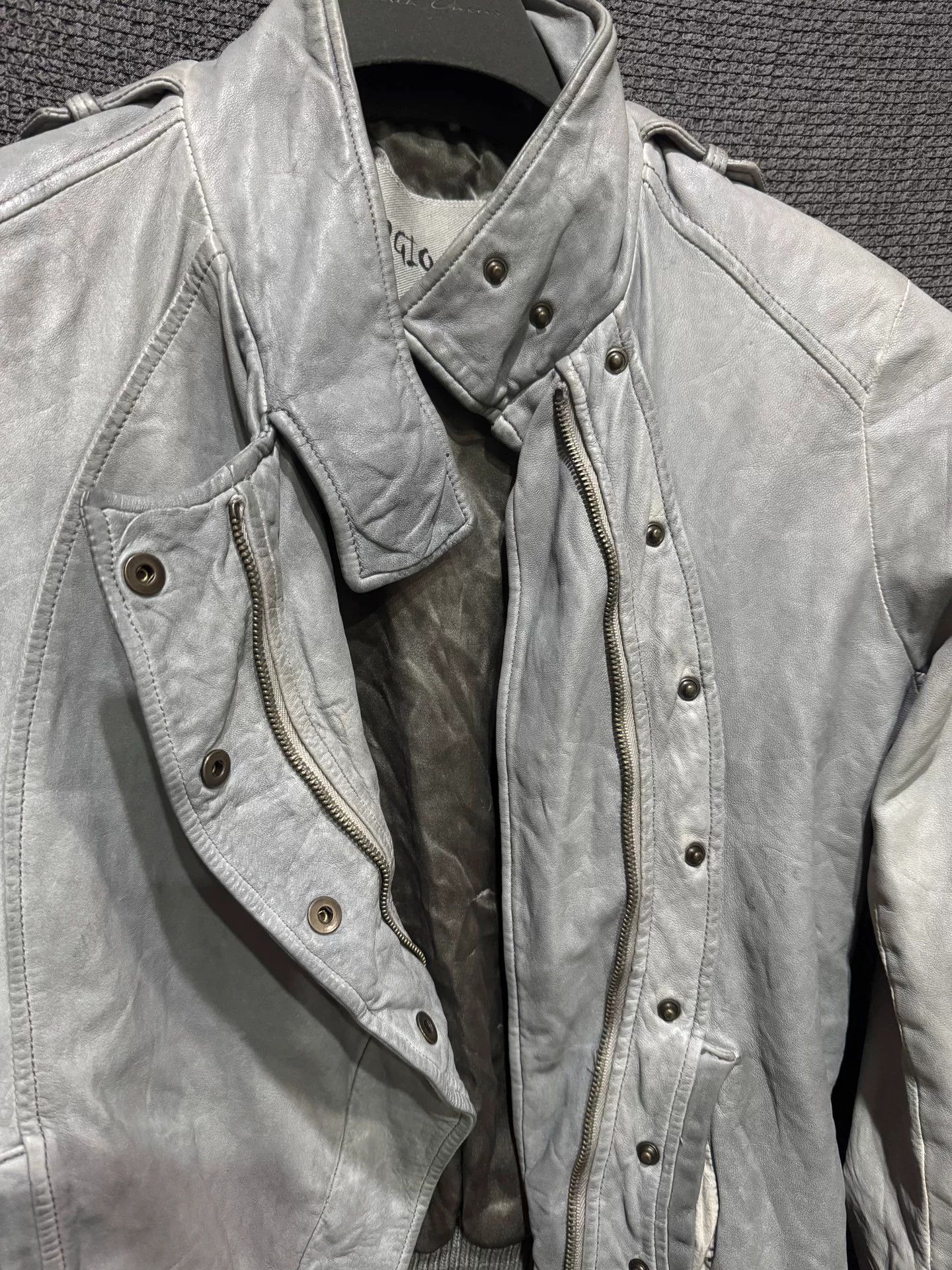 Giorgio Brato contemporary gray leather jacket by giorgio brato Size US L / EU 52-54 / 3 - 3 Thumbnail