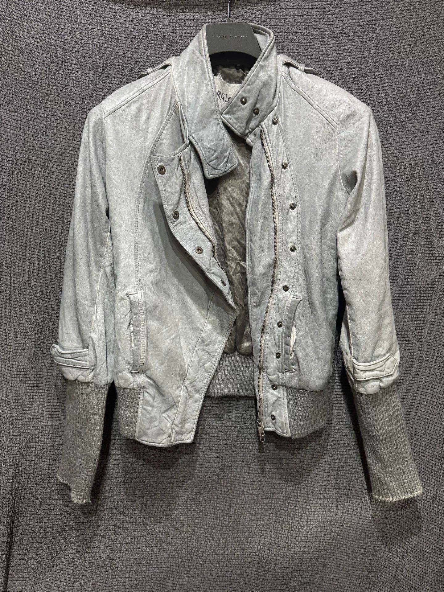 Giorgio Brato contemporary gray leather jacket by giorgio brato Size US L / EU 52-54 / 3 - 2 Thumbnail
