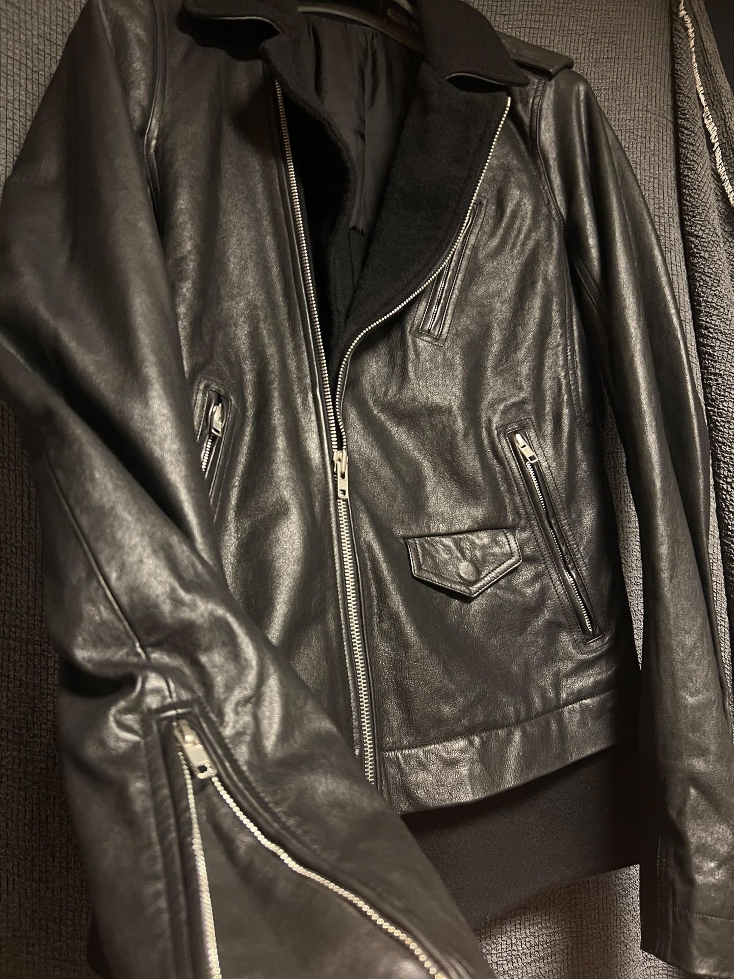 Rick Owens Rick Owens Leather Jacket with Asymmetrical Zip Size US L / EU 52-54 / 3 - 3 Thumbnail