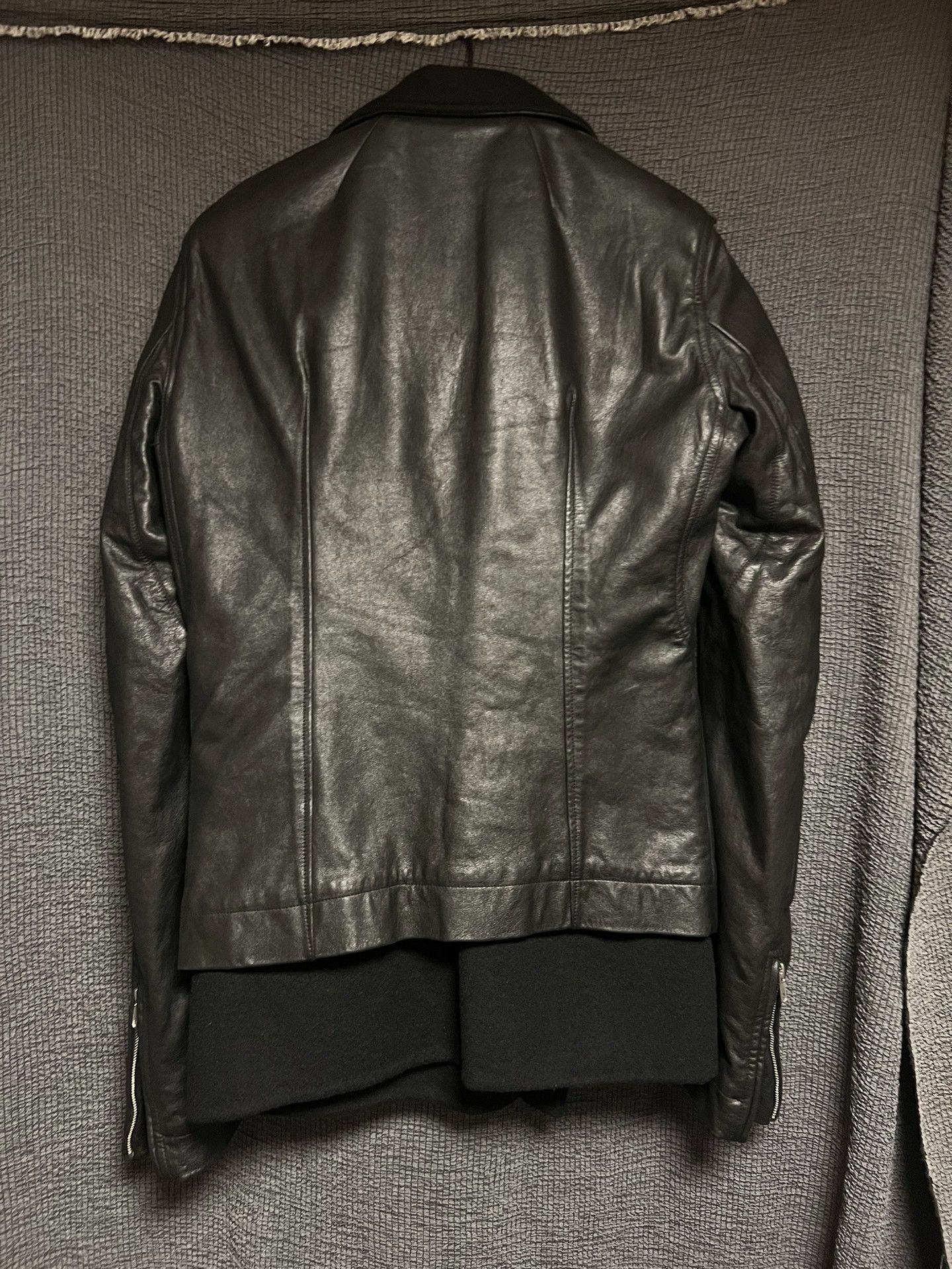 Rick Owens Rick Owens Leather Jacket with Asymmetrical Zip Size US L / EU 52-54 / 3 - 5 Thumbnail