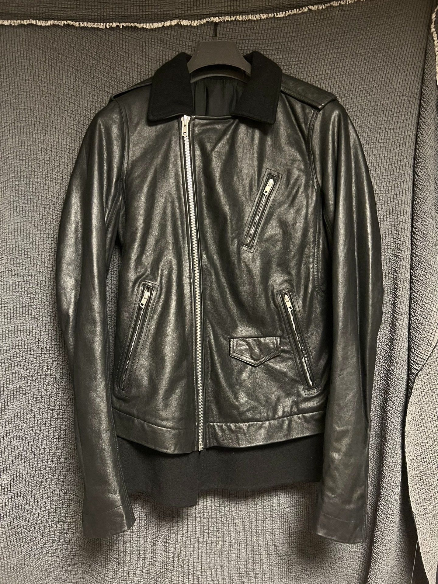 Rick Owens Rick Owens Leather Jacket with Asymmetrical Zip Size US L / EU 52-54 / 3 - 2 Thumbnail