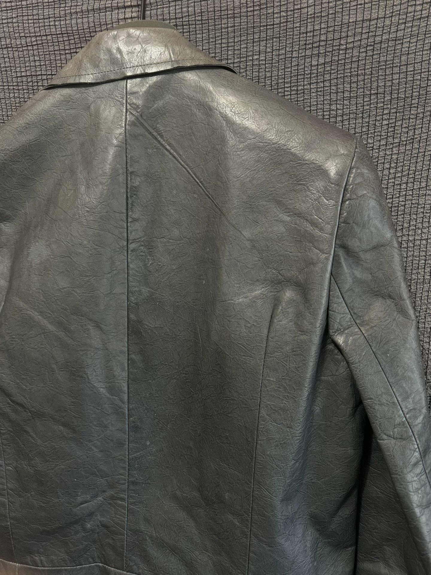 S/STERE gray textured leather blazer by sistere Size US M / EU 48-50 / 2 - 7 Thumbnail