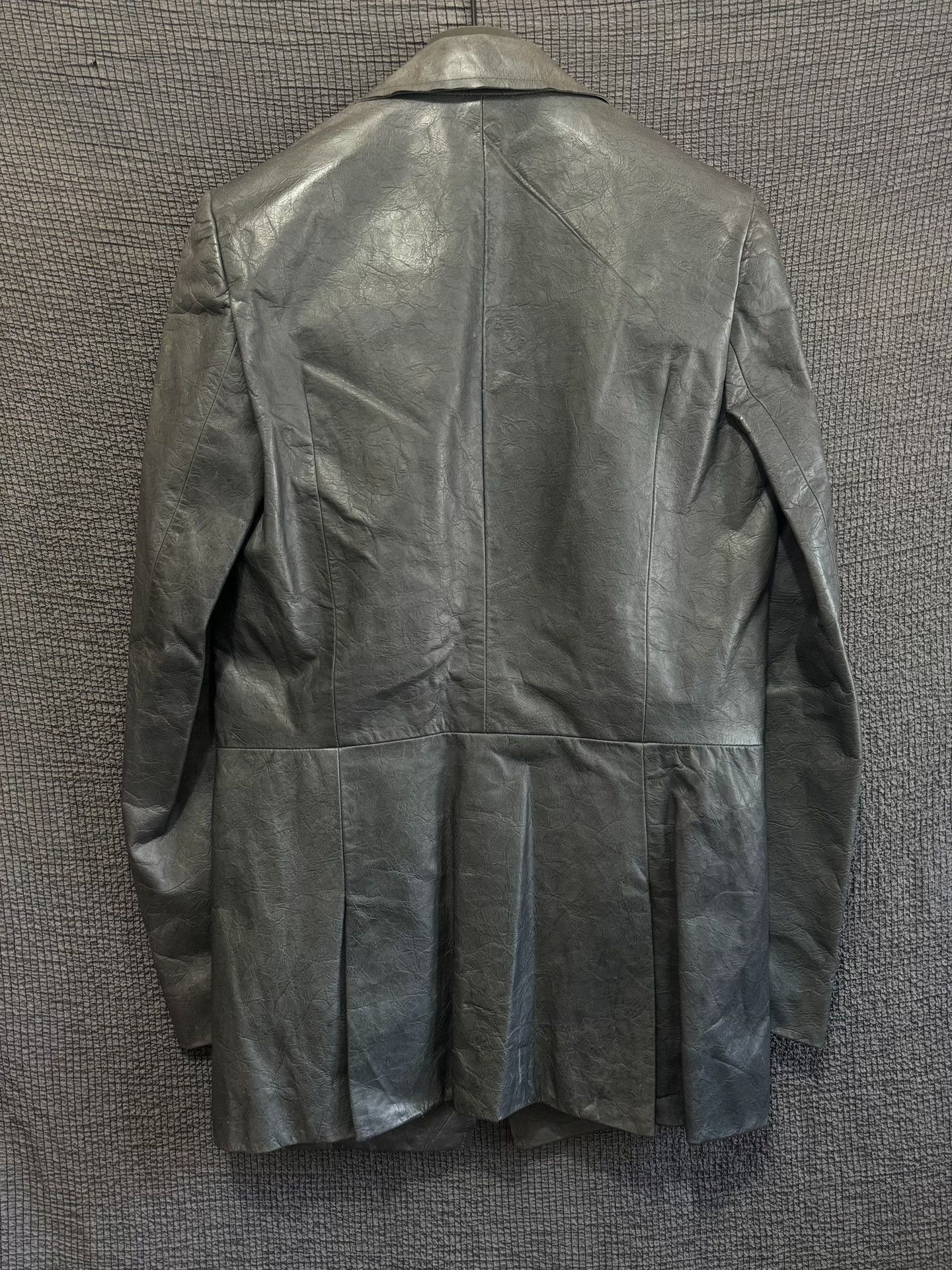 S/STERE gray textured leather blazer by sistere Size US M / EU 48-50 / 2 - 2 Thumbnail