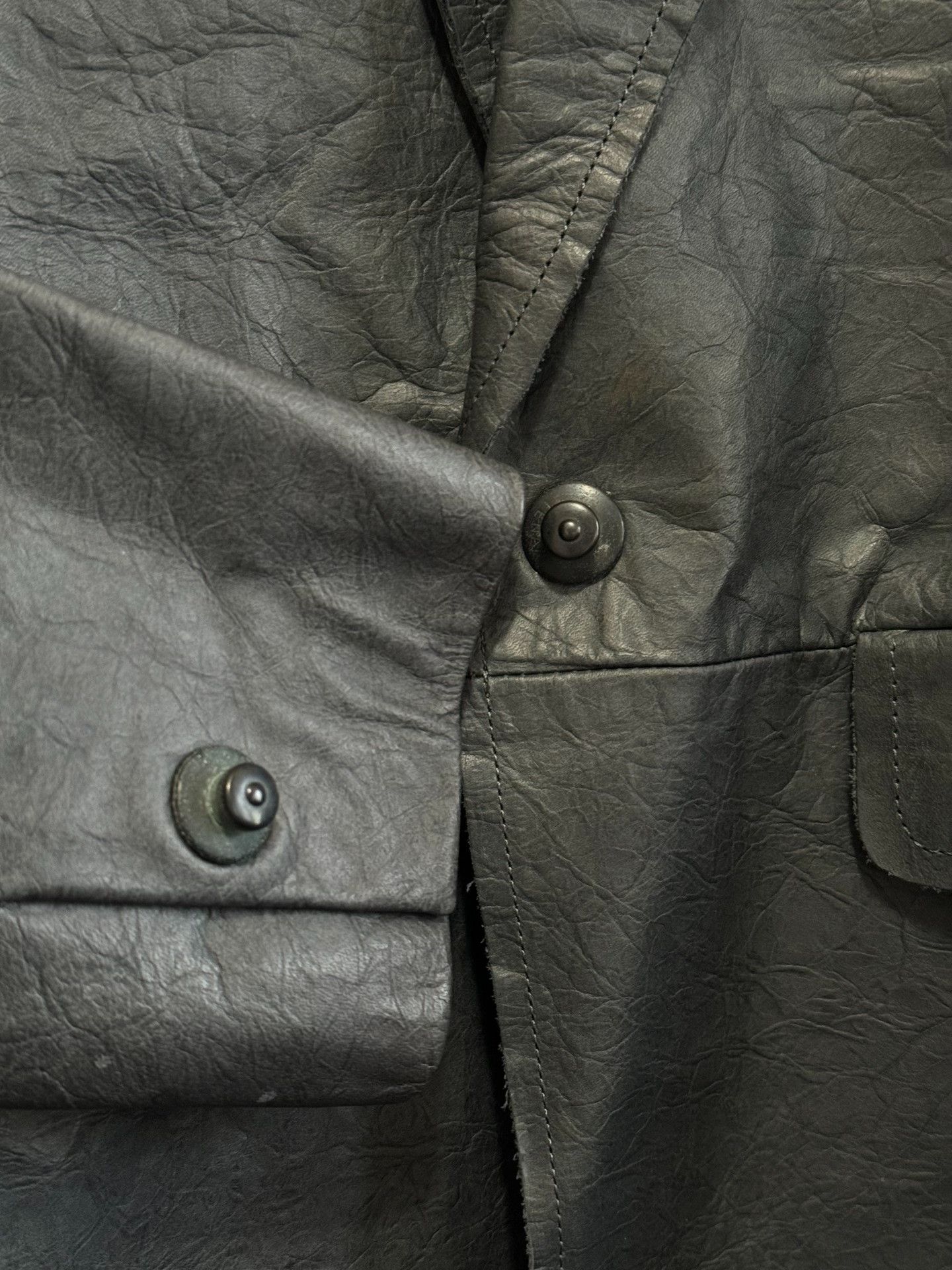 S/STERE gray textured leather blazer by sistere Size US M / EU 48-50 / 2 - 4 Thumbnail