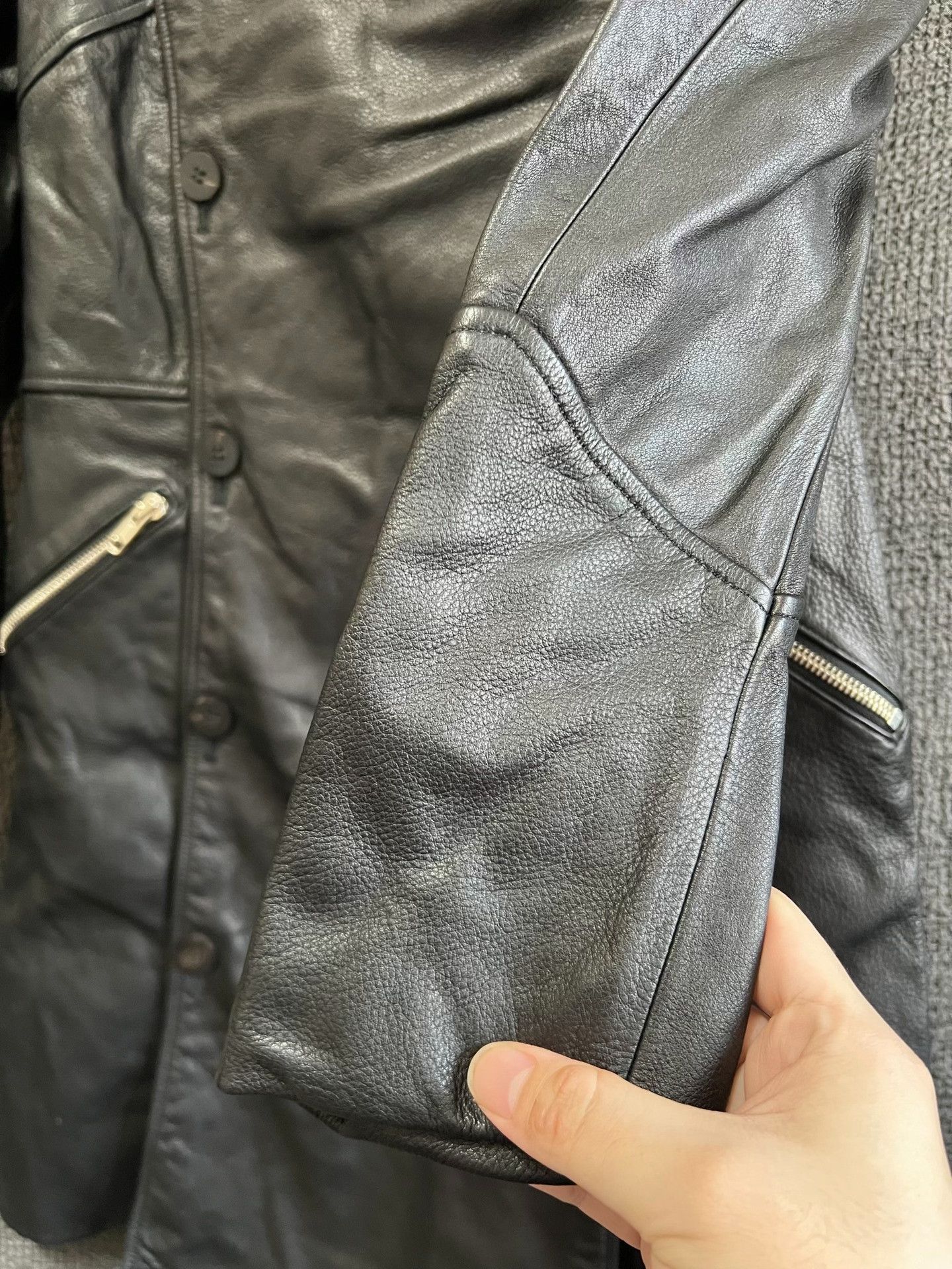 S/STERE black military-style leather coat Size US M / EU 48-50 / 2 - 7 Thumbnail