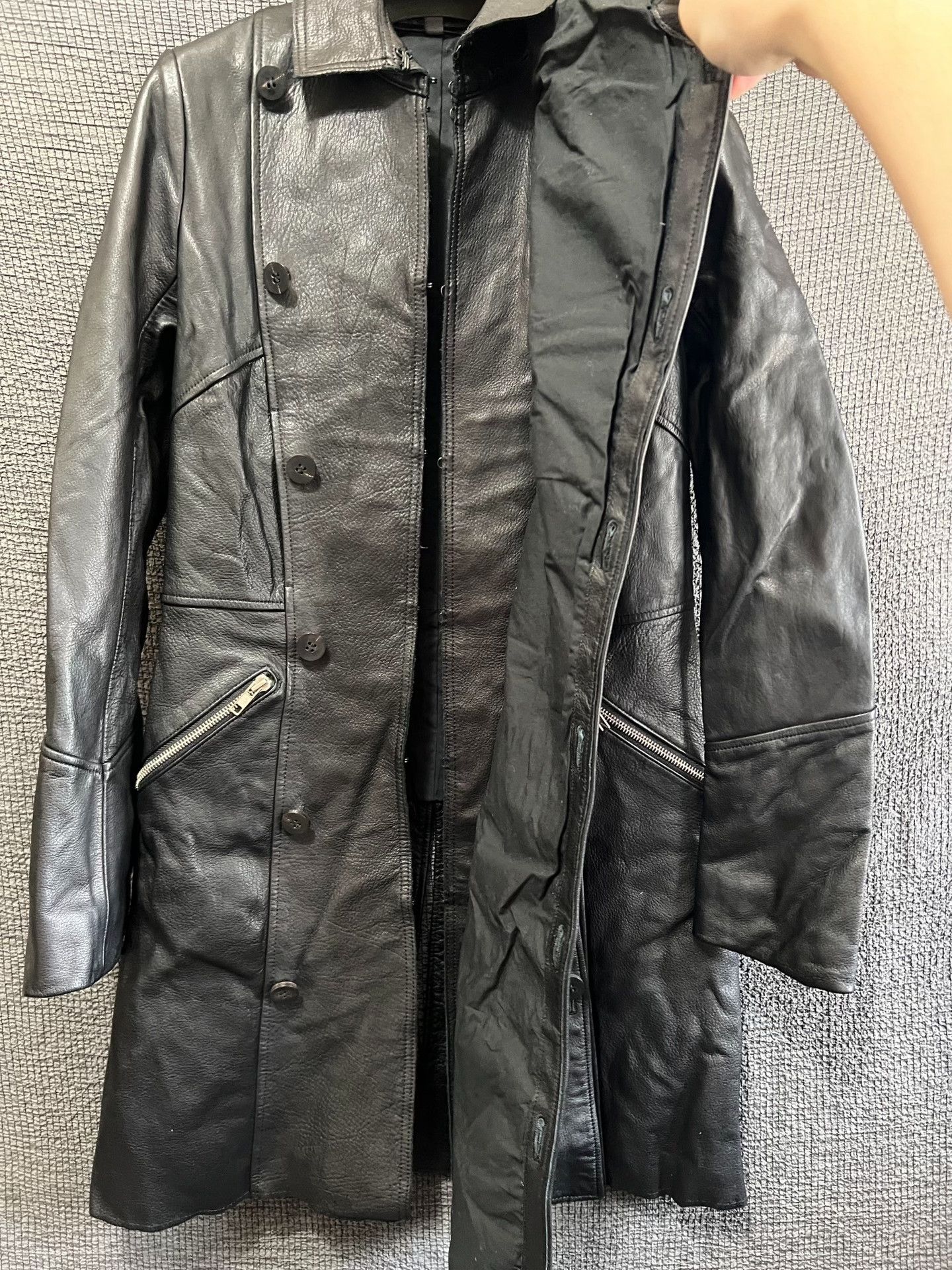 S/STERE black military-style leather coat Size US M / EU 48-50 / 2 - 4 Thumbnail