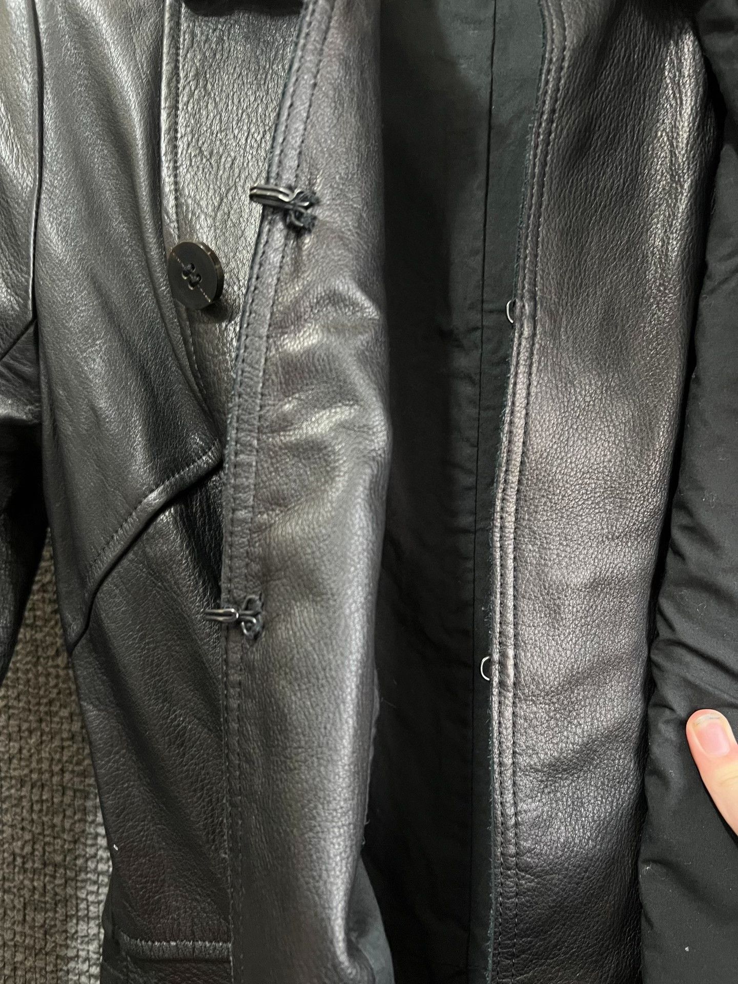 S/STERE black military-style leather coat Size US M / EU 48-50 / 2 - 8 Thumbnail