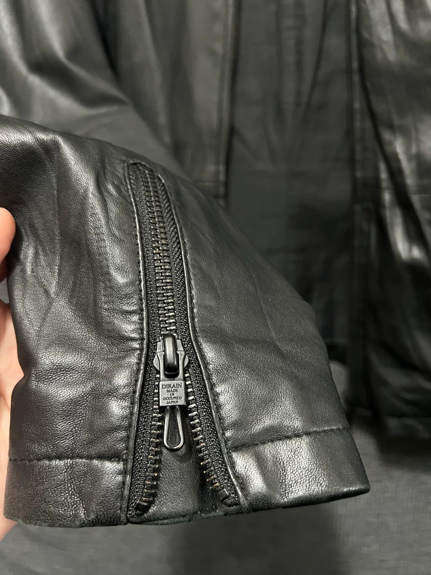 Dirain dark high-collar leather jacket Size US M / EU 48-50 / 2 - 4 Thumbnail