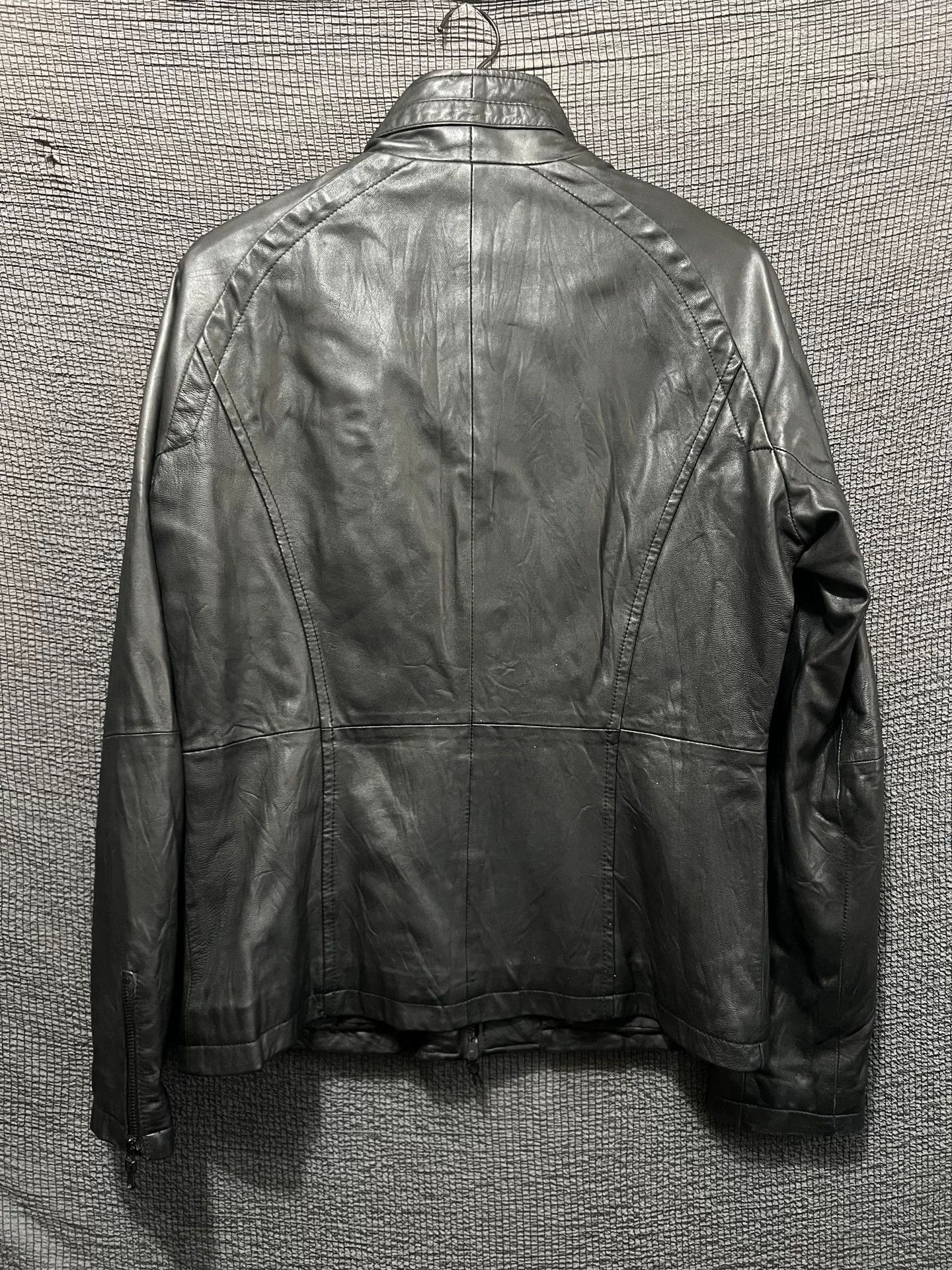 Dirain dark high-collar leather jacket Size US M / EU 48-50 / 2 - 2 Thumbnail