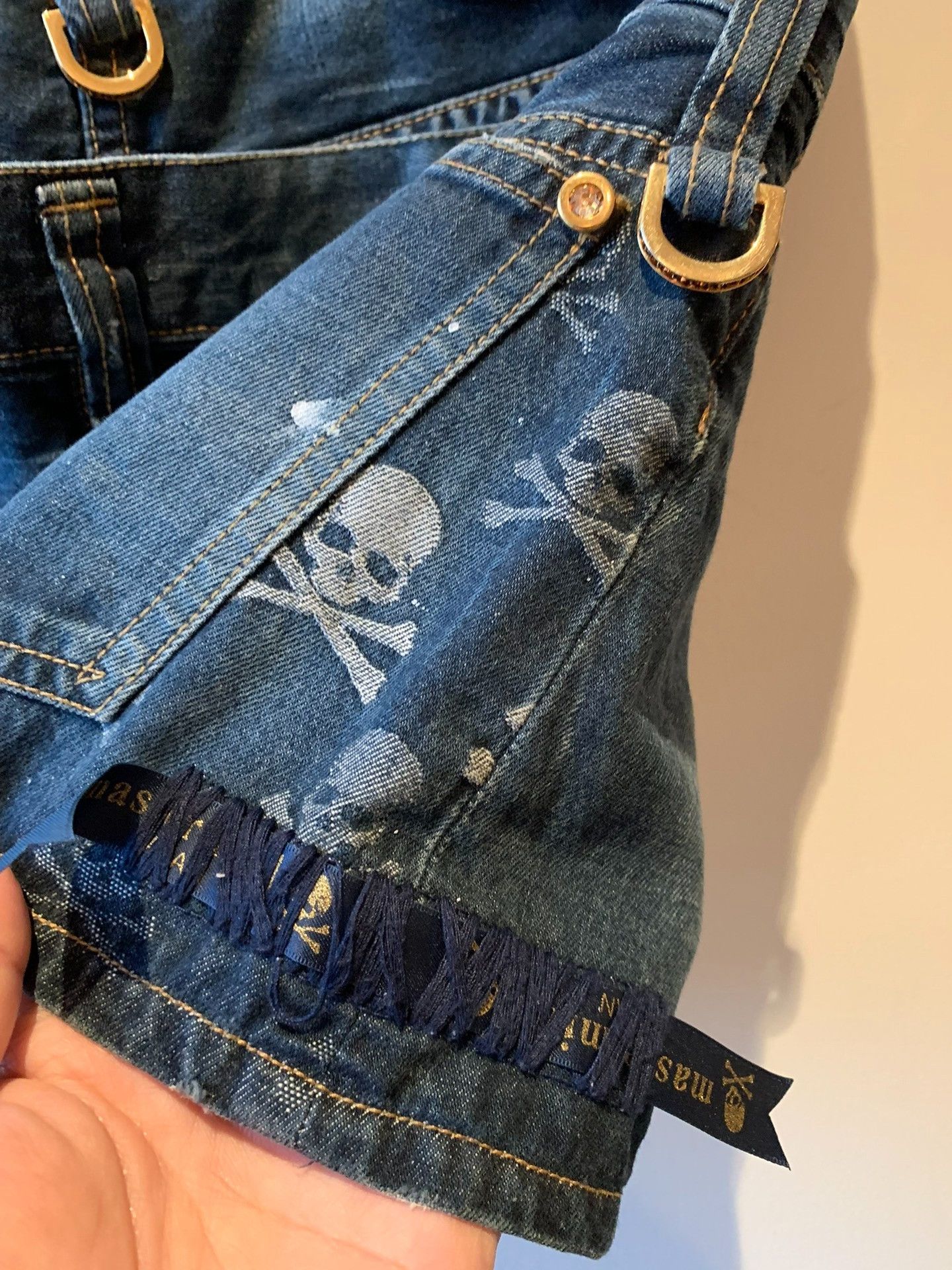 Mastermind Japan blue denim mini skirt with embellishments Size 23" - 5 Thumbnail
