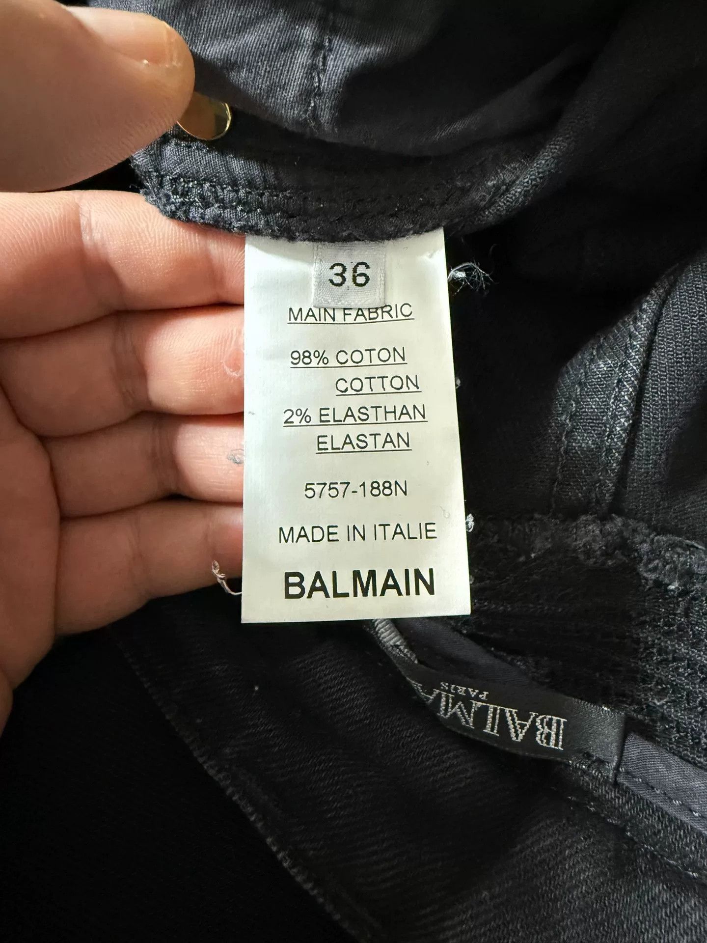 Balmain classic black gray women’s jeans by balmain Size 36" / US 14 / IT 50 - 9 Thumbnail