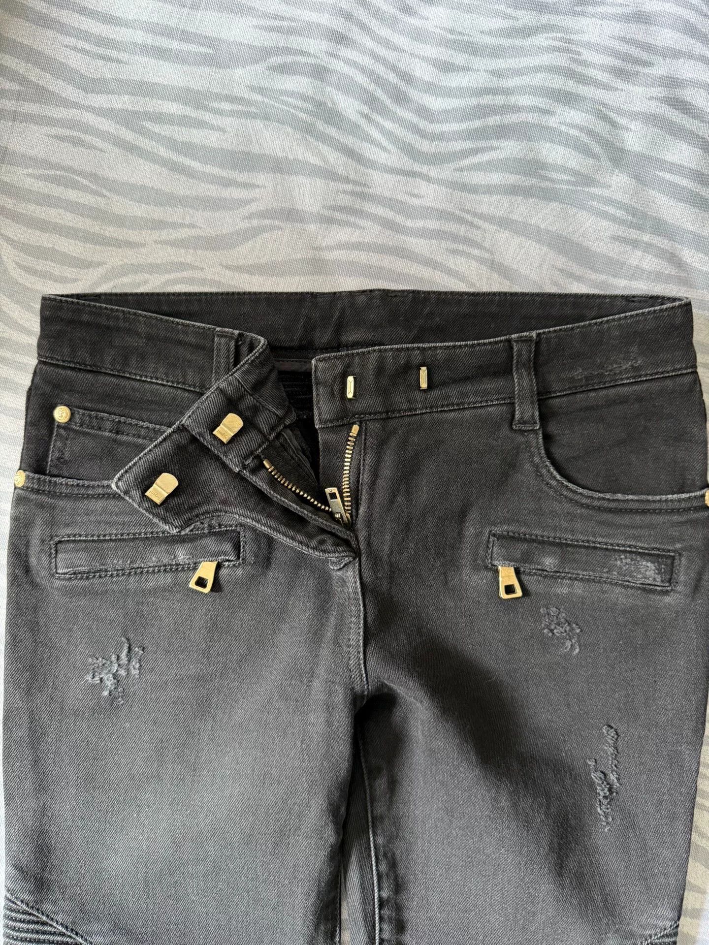 Balmain classic black gray women’s jeans by balmain Size 36" / US 14 / IT 50 - 5 Thumbnail