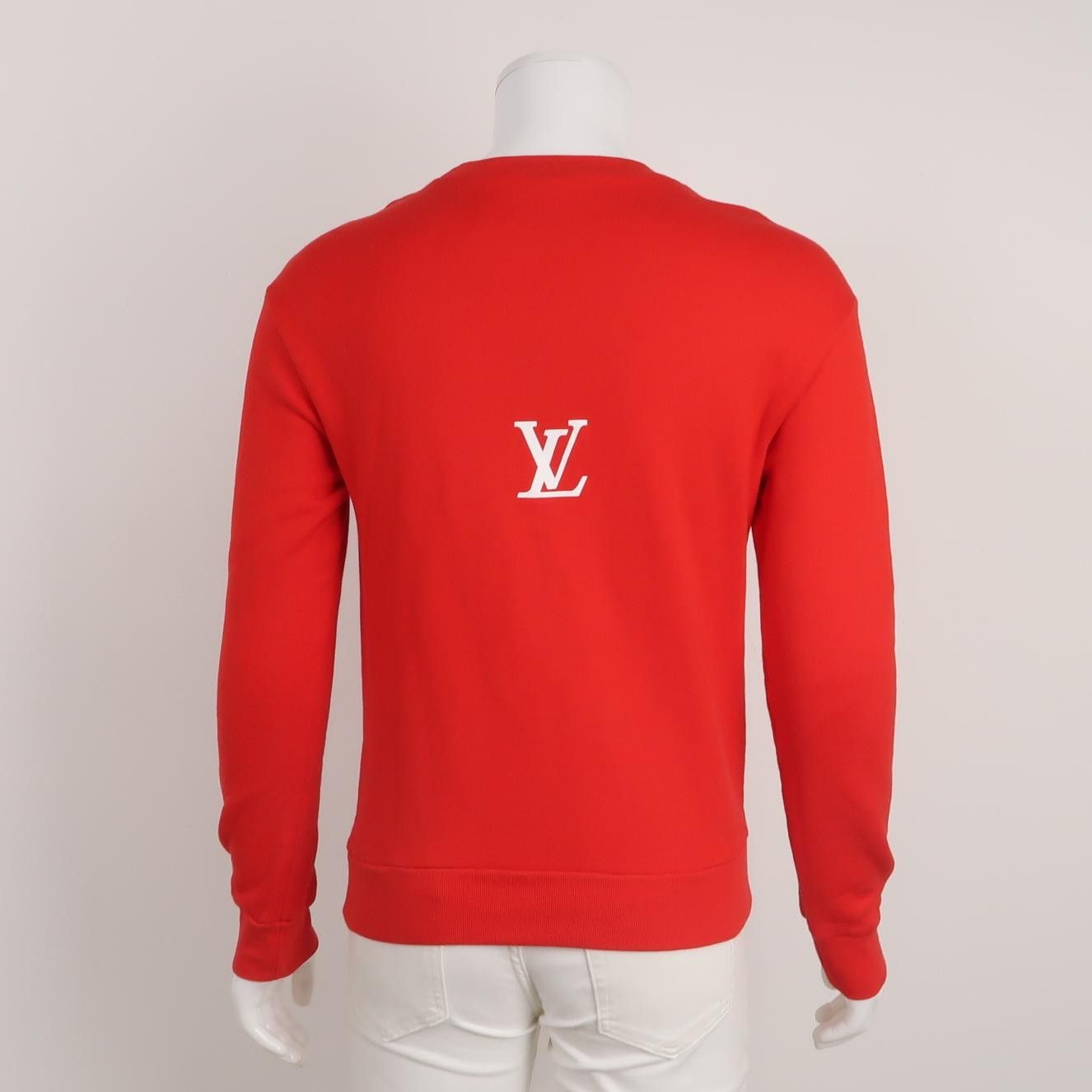 Louis Vuitton Louis Vuitton XS Red Logo Crewneck Cotton Sweatshirt Size US XS / EU 42 / 0 - 3 Thumbnail