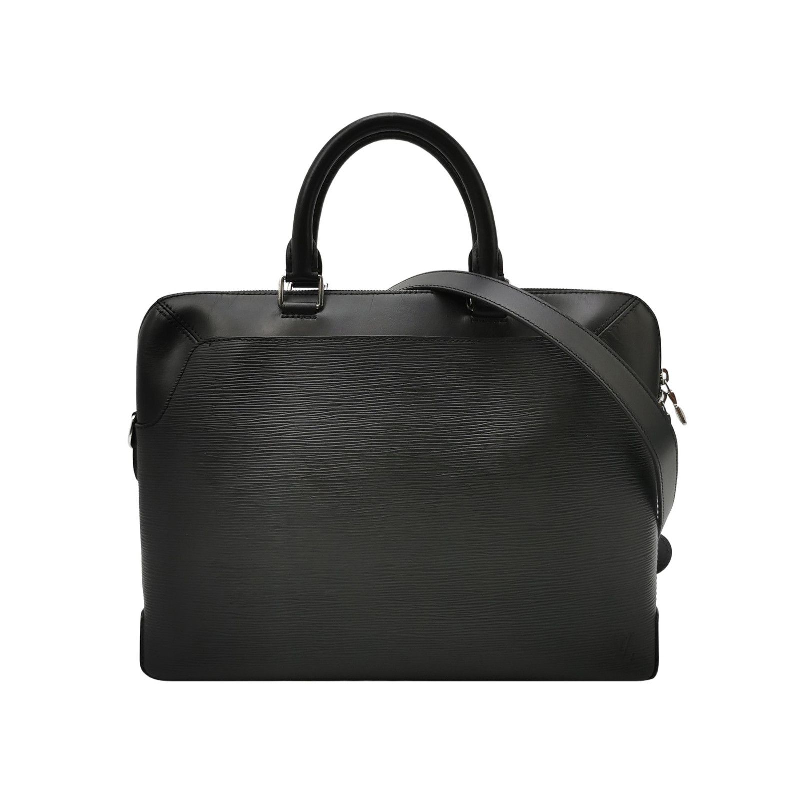 Louis Vuitton Louis Vuitton Large Black Leather Structured Handbag Size ONE SIZE - 2 Thumbnail