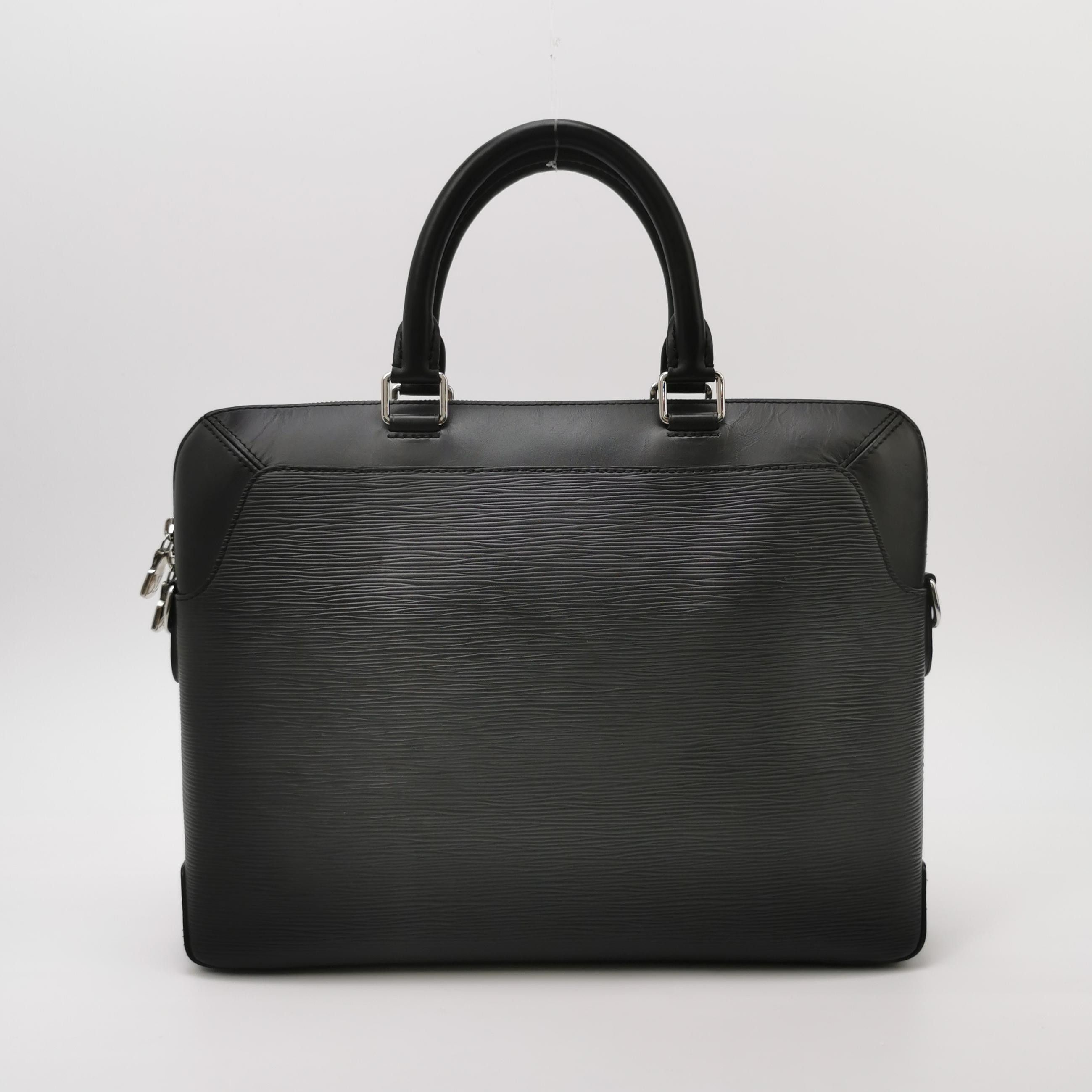 Louis Vuitton Louis Vuitton Large Black Leather Structured Handbag Size ONE SIZE - 9 Thumbnail