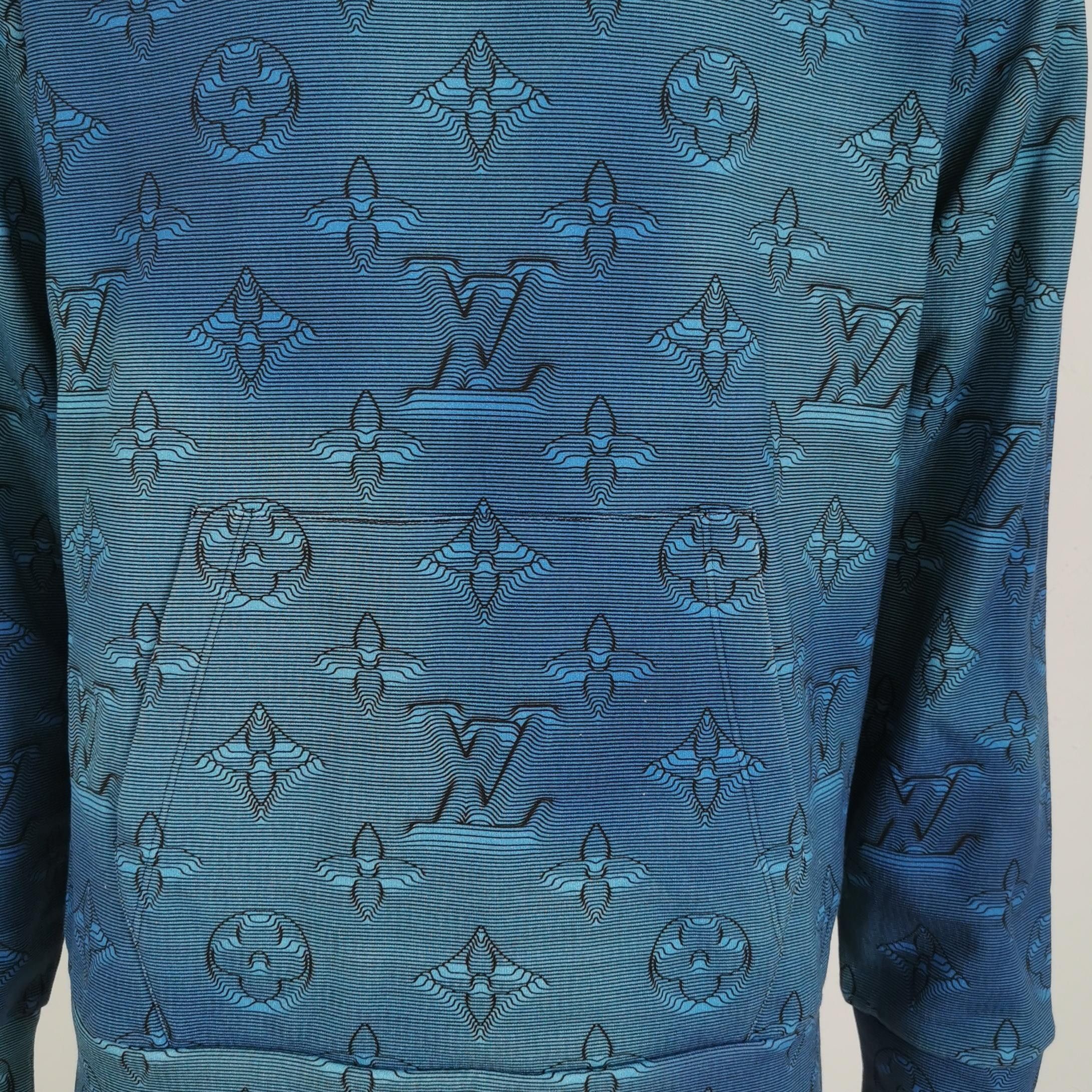 Louis Vuitton Louis Vuitton Blue Monogram Hoodie L Size US L / EU 52-54 / 3 - 6 Thumbnail