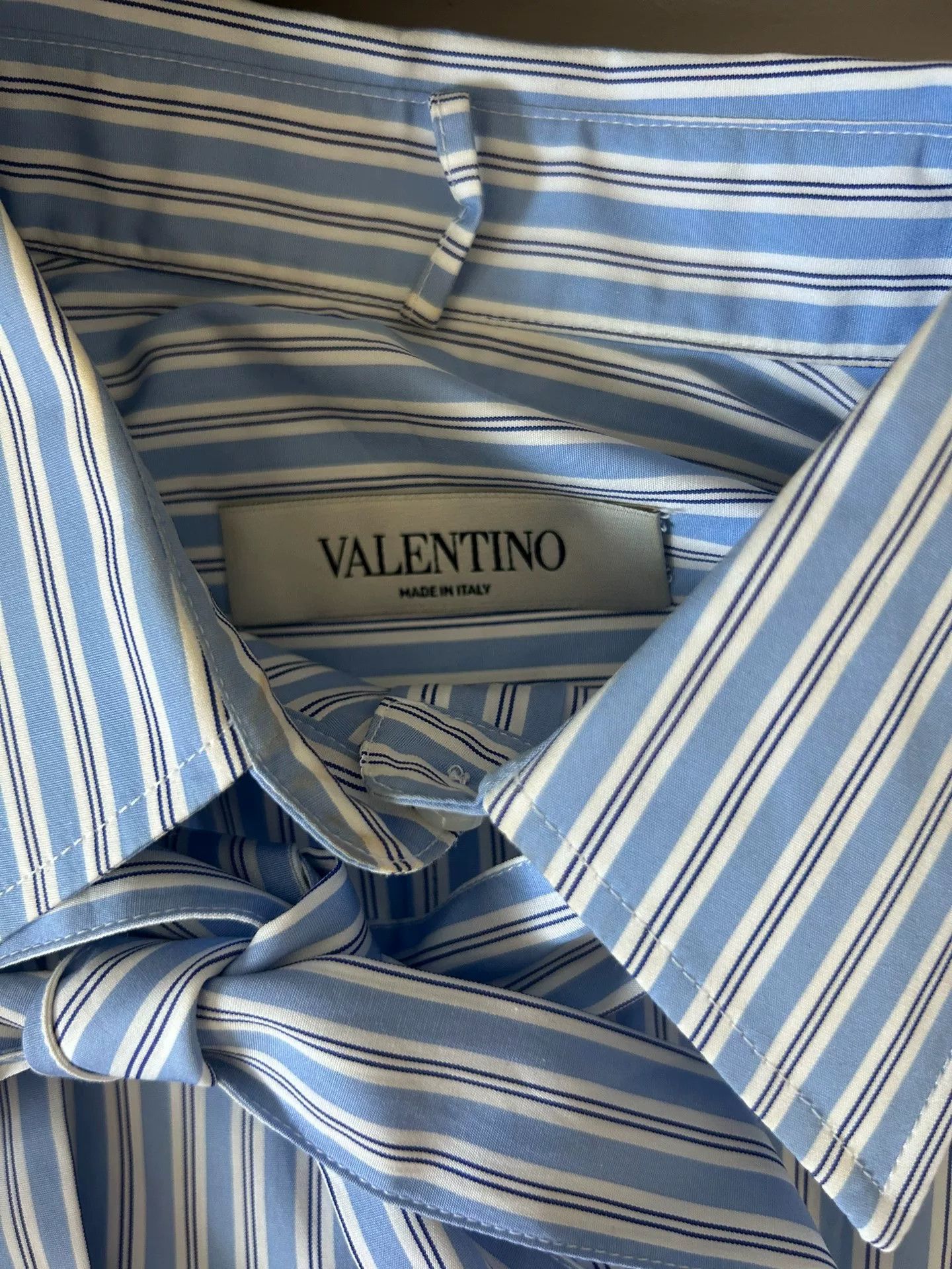 Valentino Striped Bow Tie Shirt