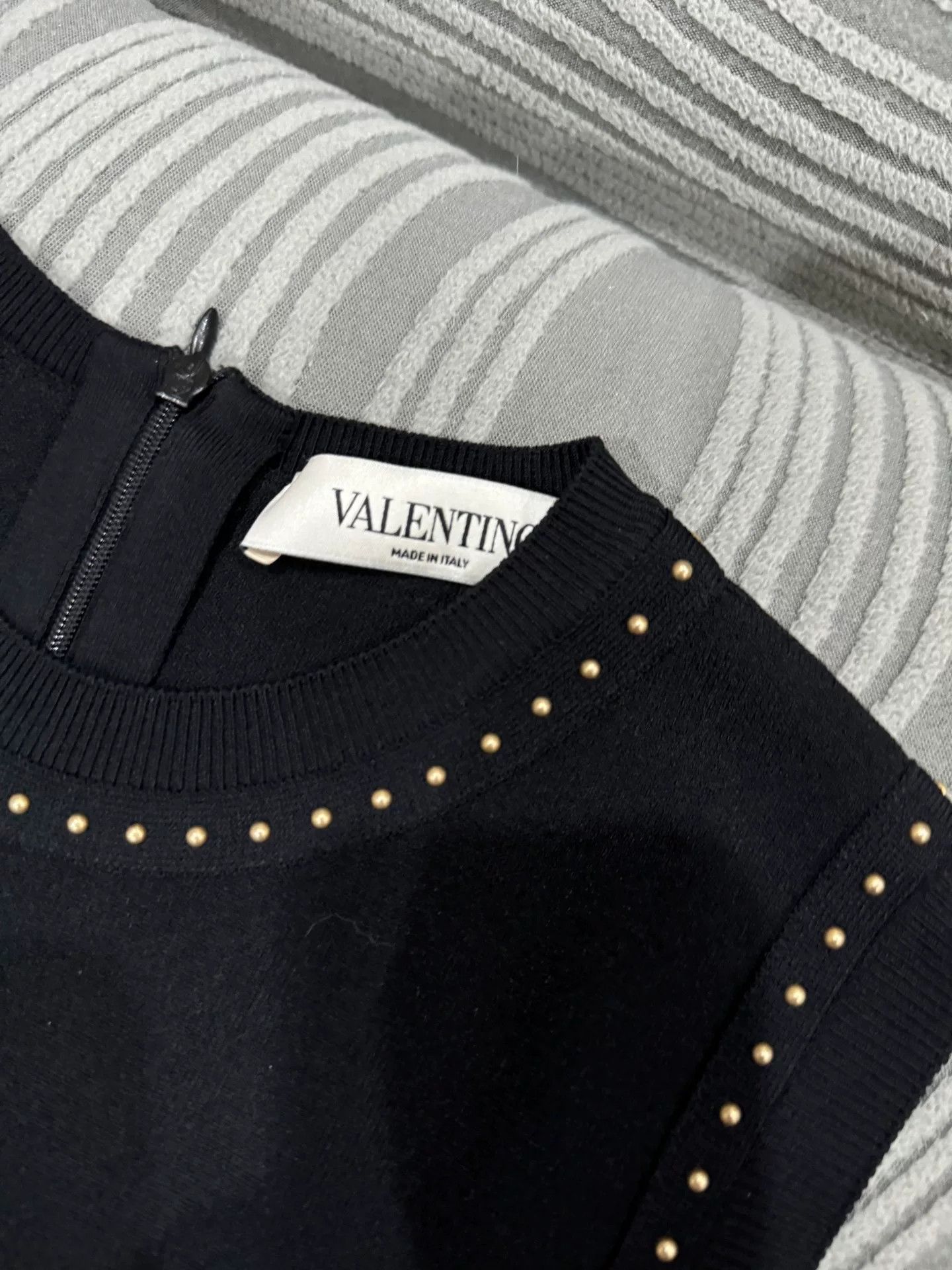 Valentino Valentino Studded Black Dress Size US M / EU 48-50 / 2 - 2 Thumbnail