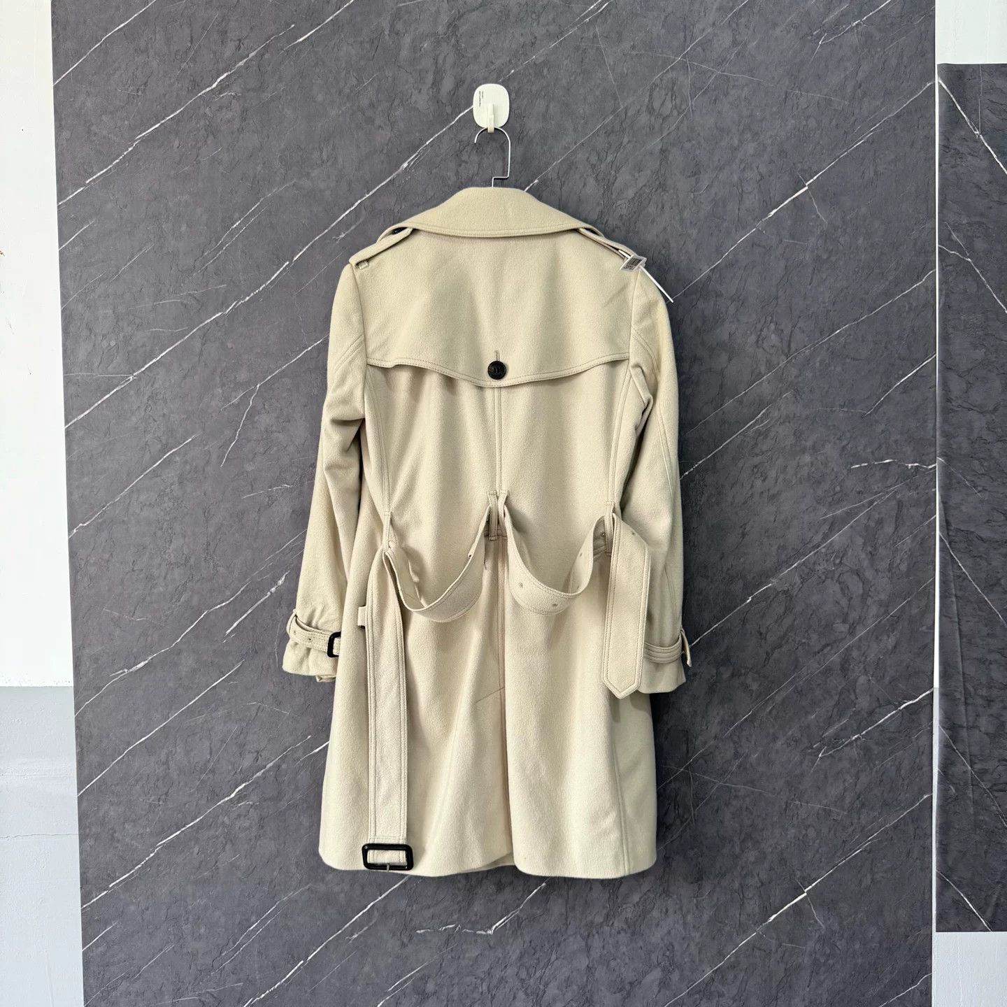 Burberry Burberry Camel Wool Trench Coat UK8 Size US M / EU 48-50 / 2 - 2 Thumbnail
