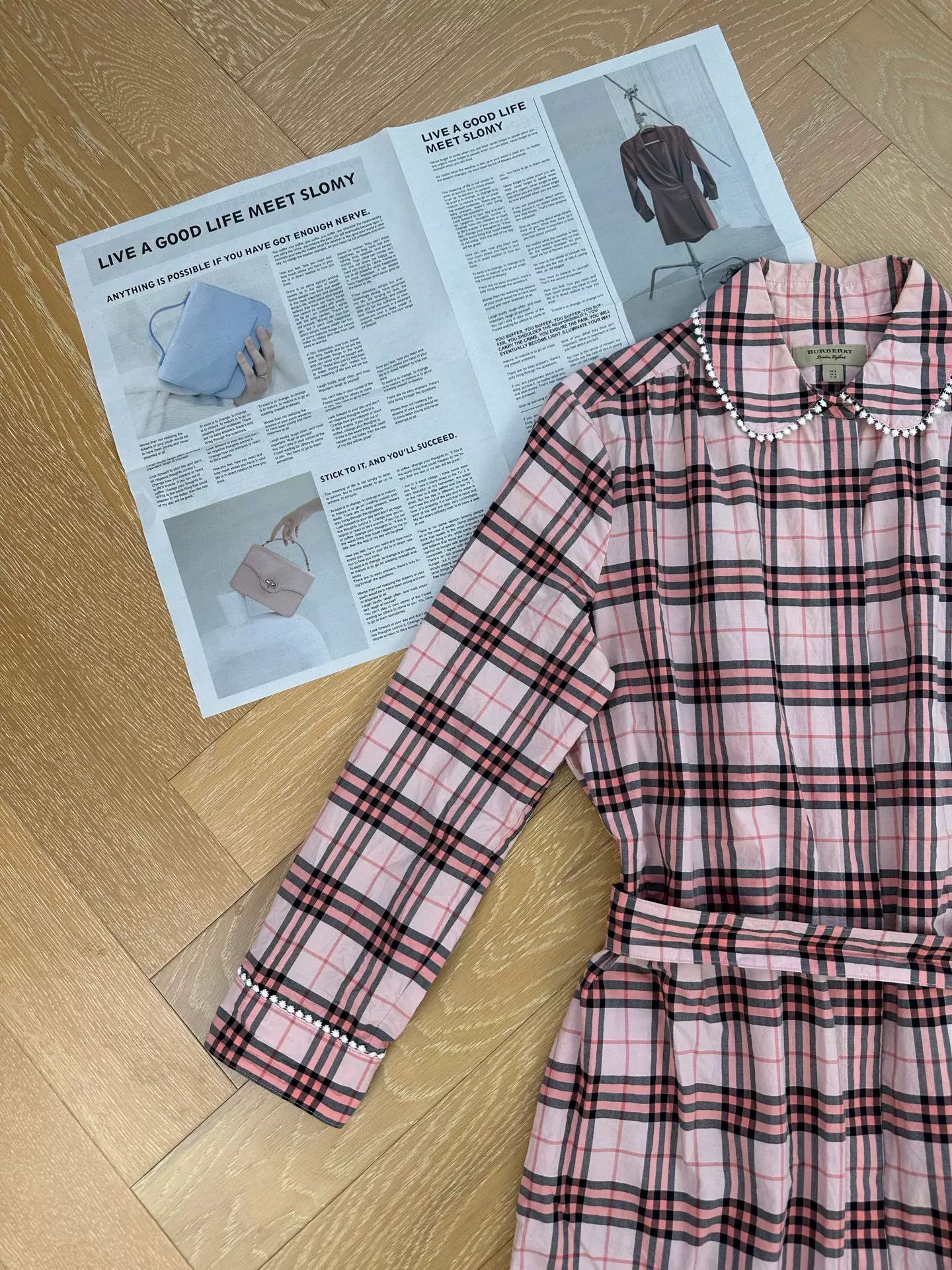 Burberry Burberry Pink Check Shirt Dress Size US 26 / EU 42 - 6 Thumbnail