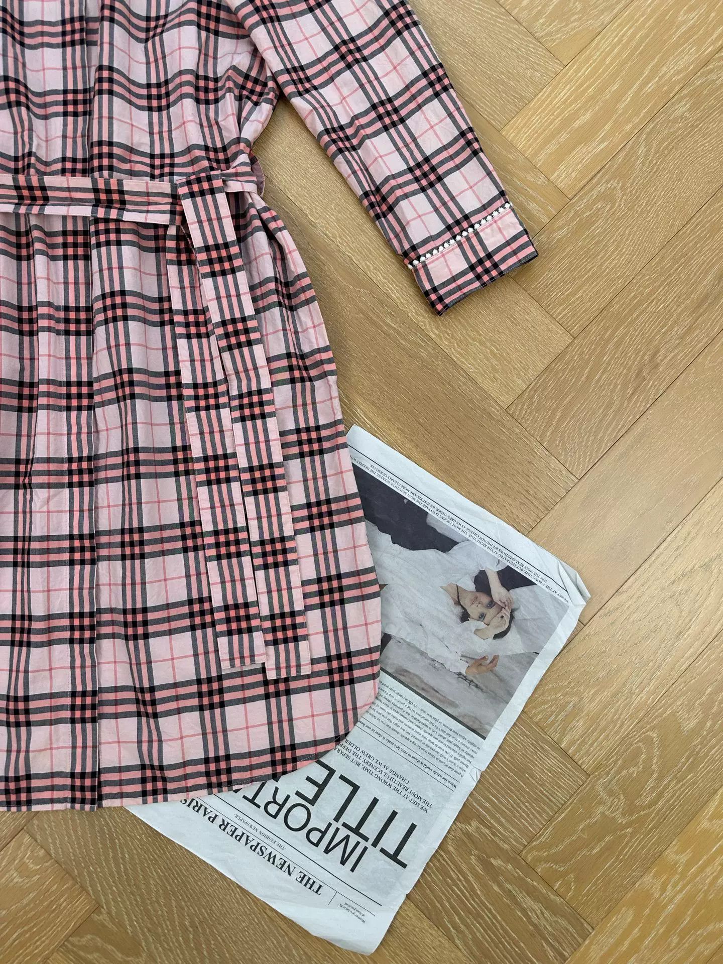 Burberry Burberry Pink Check Shirt Dress Size US 26 / EU 42 - 3 Thumbnail