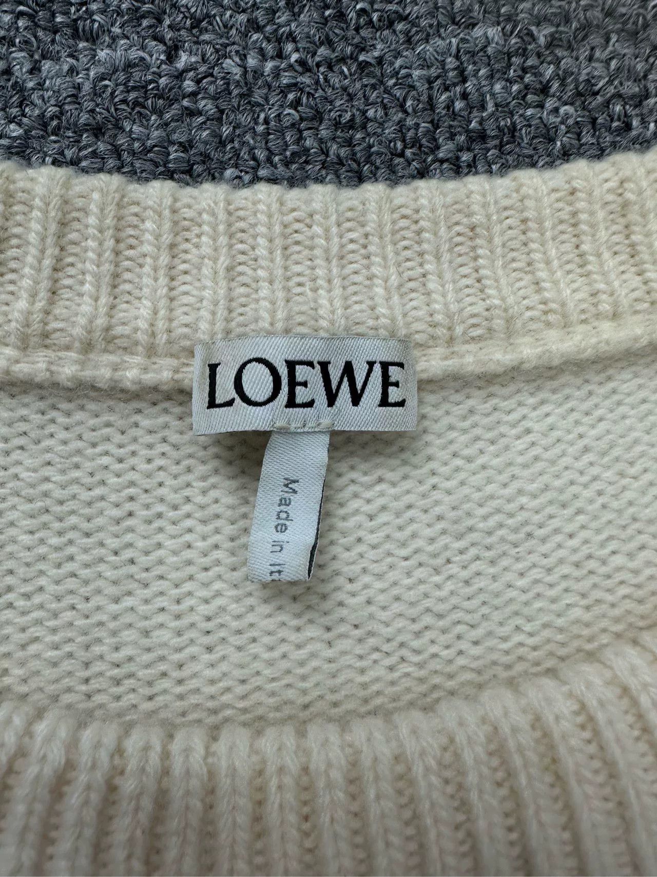 Loewe Loewe Logo Knit Round Neck Sweater Beige Size US L / EU 52-54 / 3 - 5 Thumbnail