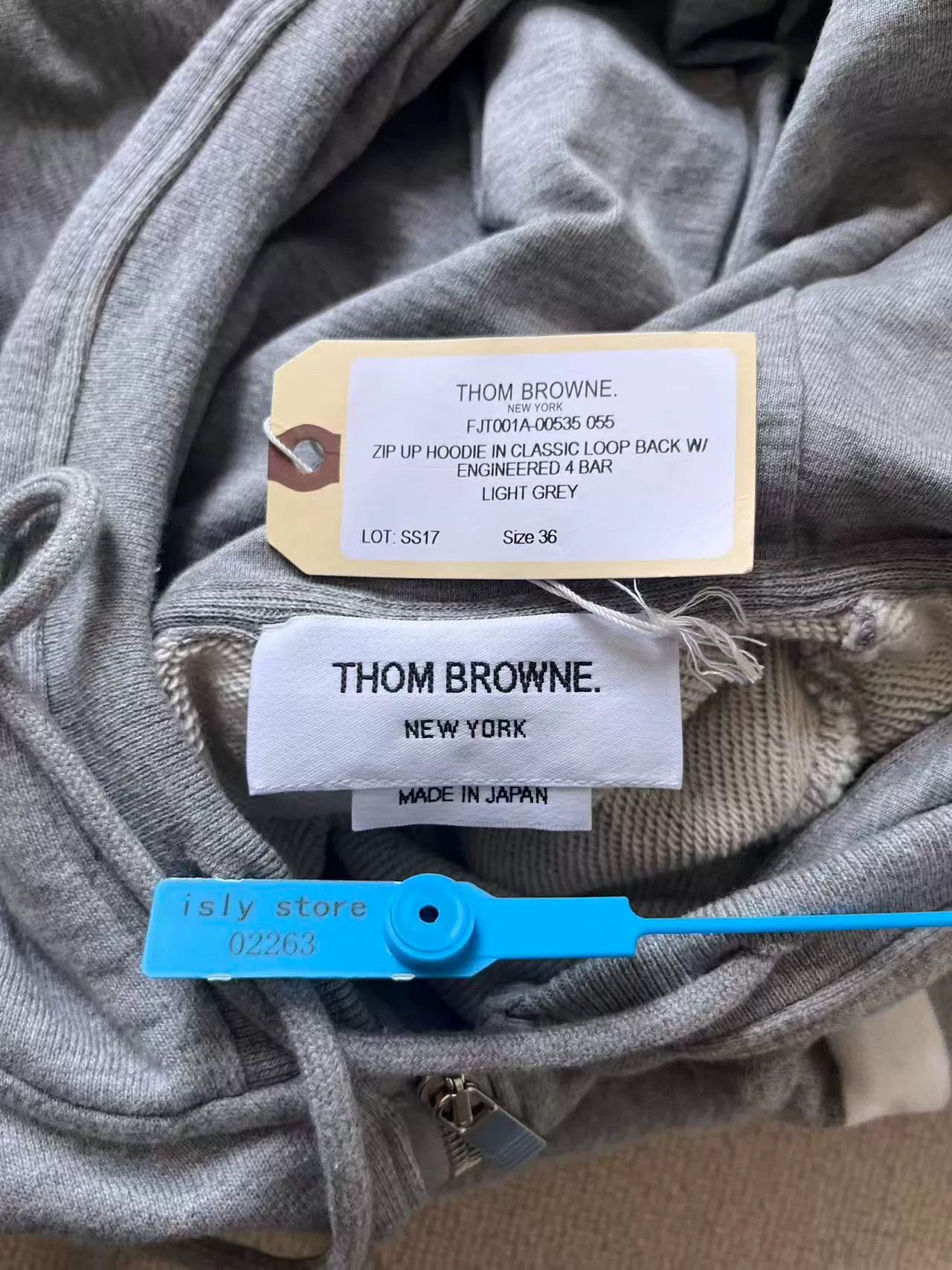 Thom Browne THOM BROWNE Gray Striped Zip Hoodie Size US XS / EU 42 / 0 - 5 Thumbnail
