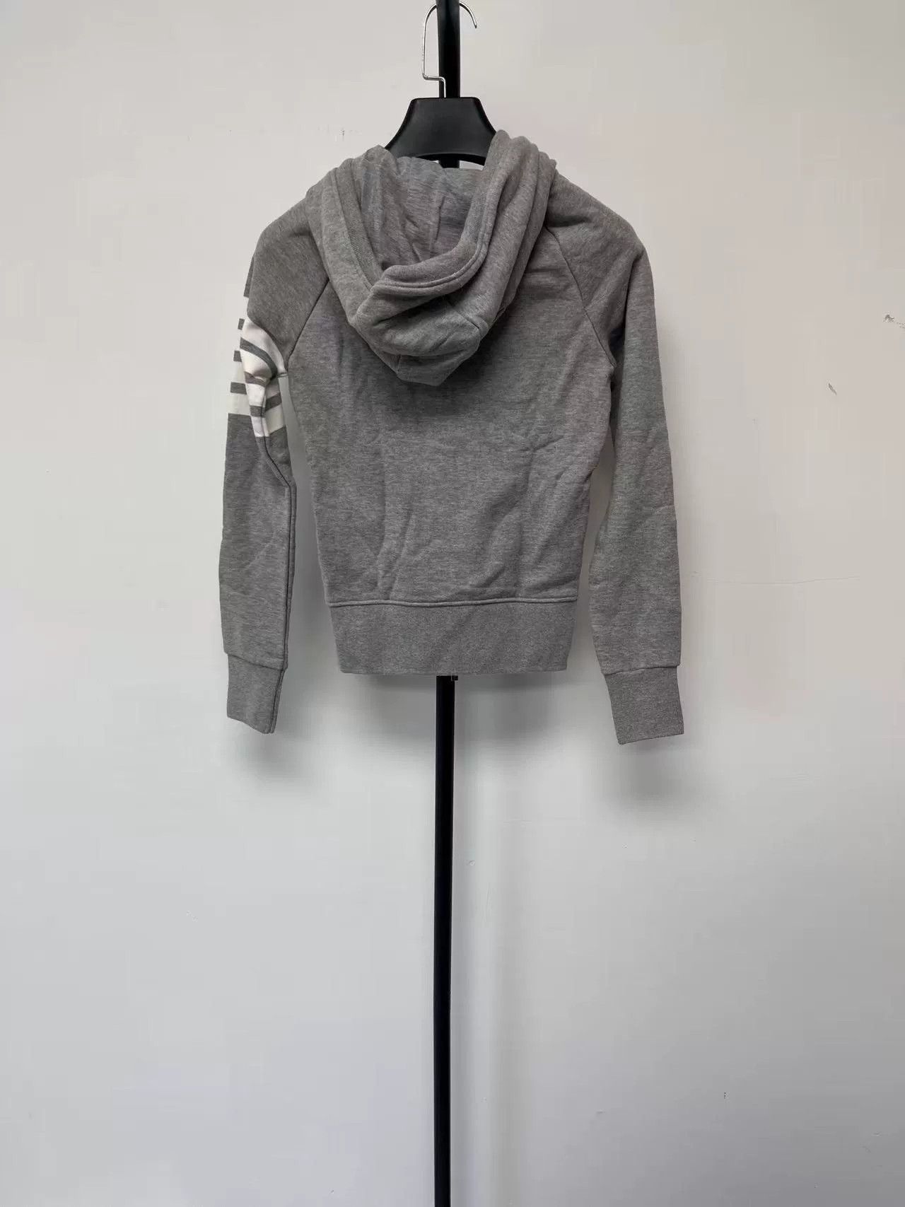 Thom Browne THOM BROWNE Gray Striped Zip Hoodie Size US XS / EU 42 / 0 - 2 Thumbnail
