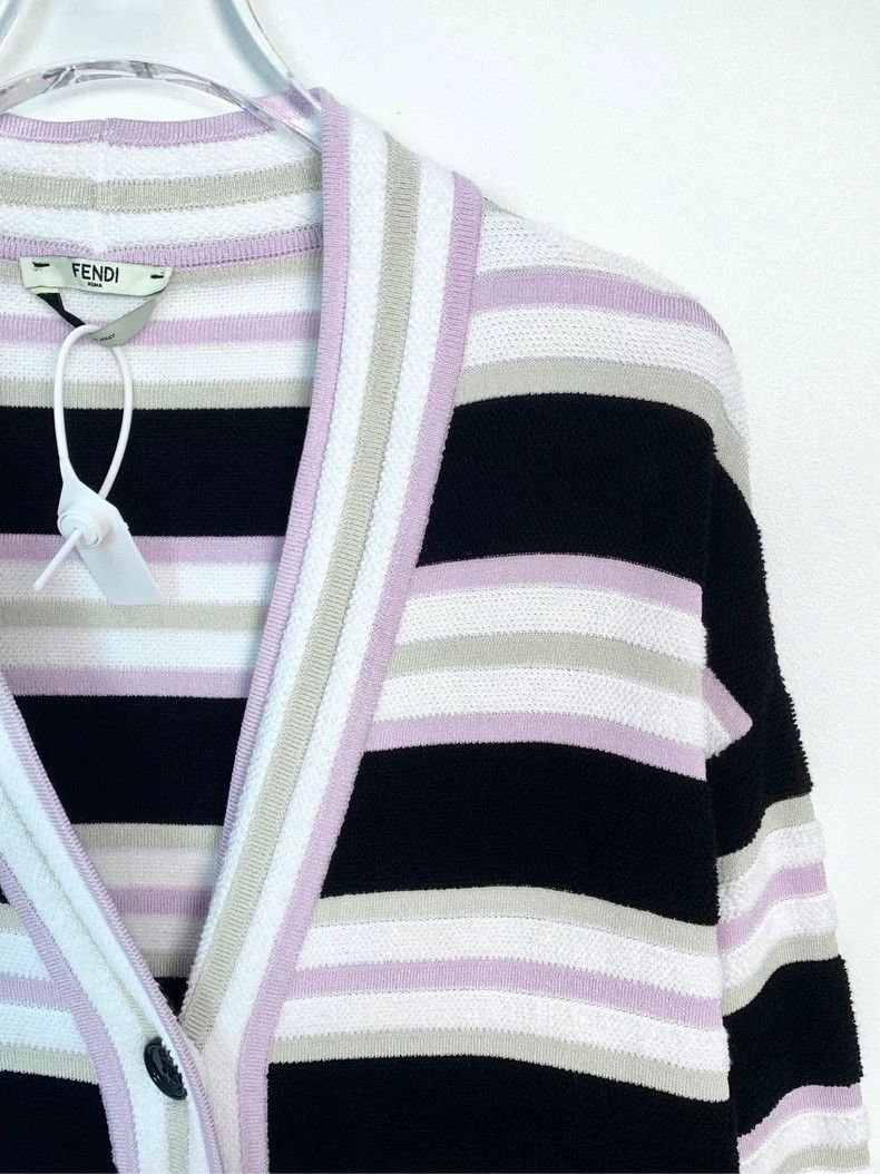 Fendi Fendi Striped Colorblock Knit Cardigan Size US S / EU 44-46 / 1 - 3 Thumbnail