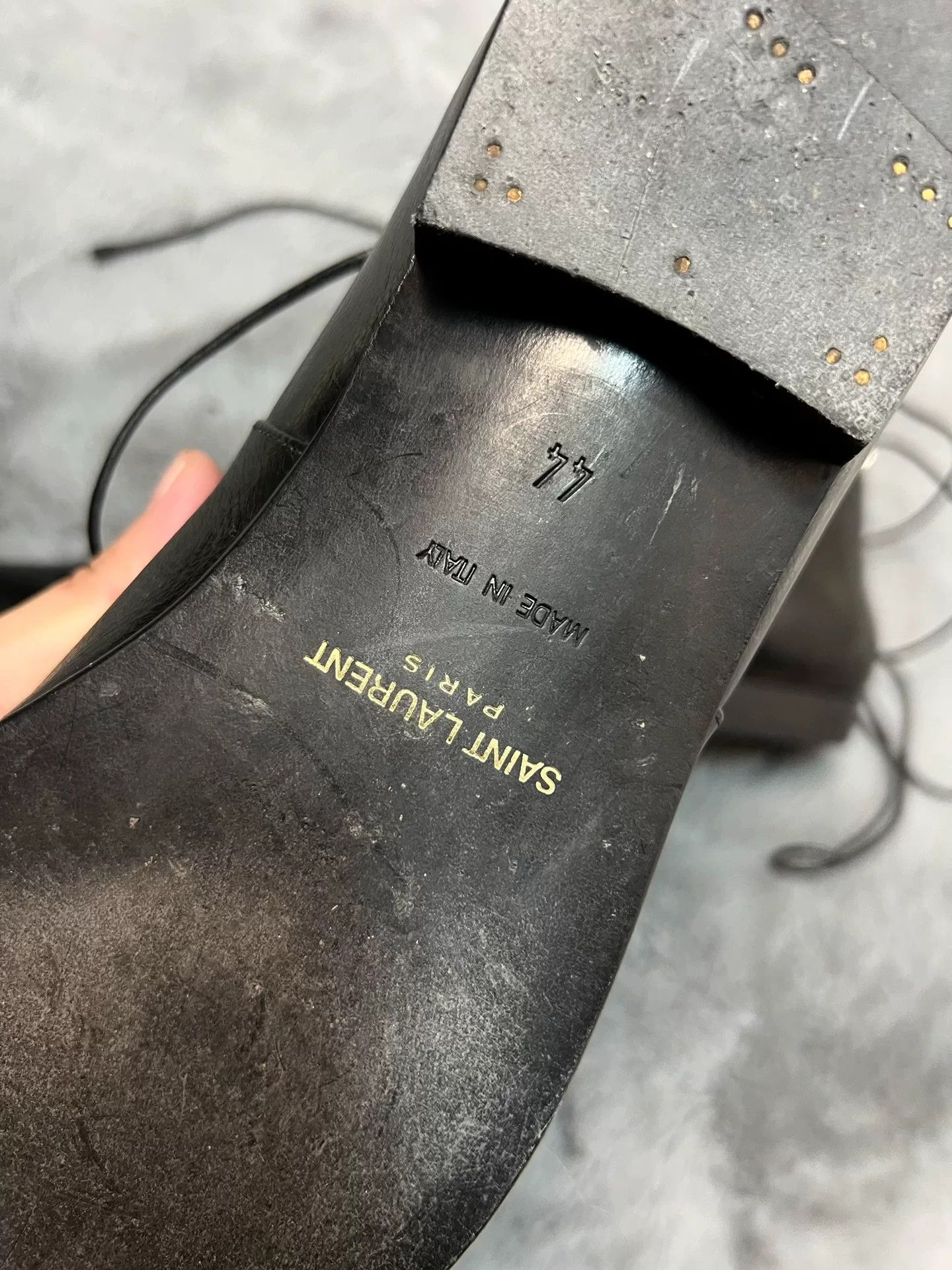 Saint Laurent Paris Saint Laurent Leather Lace-Up Pointed Boots Size US 12.5 / EU 45-46 - 3 Thumbnail