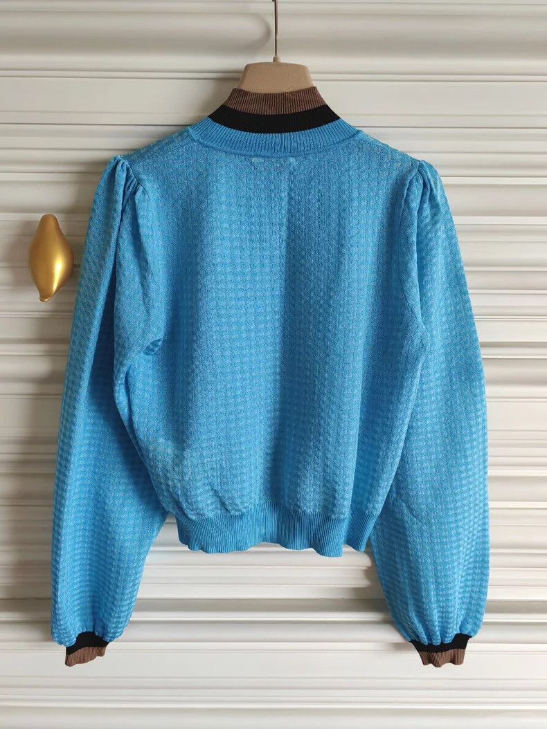 Fendi FENDI Blue Knit Long Sleeve Top Size US S / EU 44-46 / 1 - 2 Thumbnail