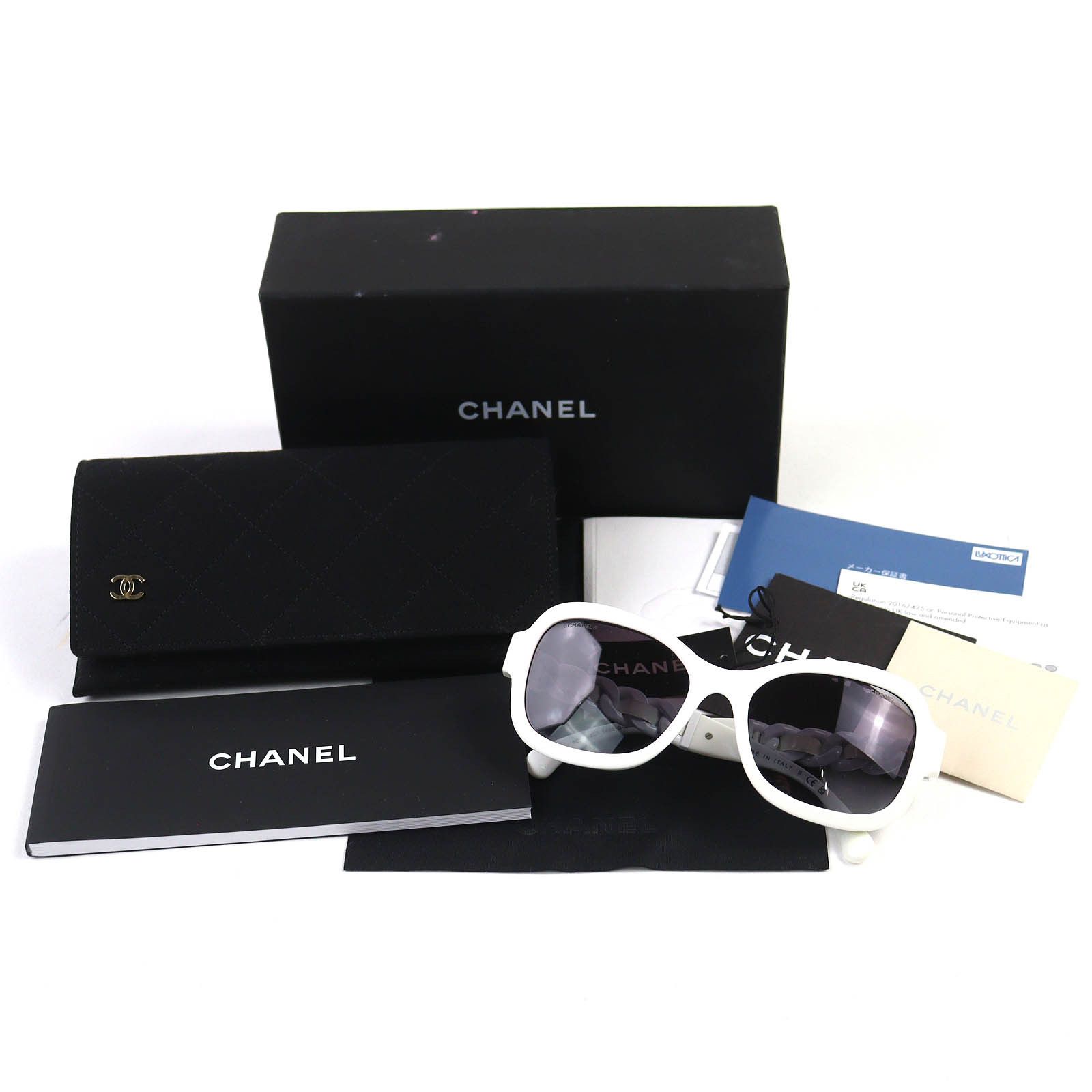 Chanel Chanel Chanel COCO Mark Sunglasses Leather Sunglasses 5465-Q-A DUTY FREE for USA Size ONE SIZE - 2 Thumbnail