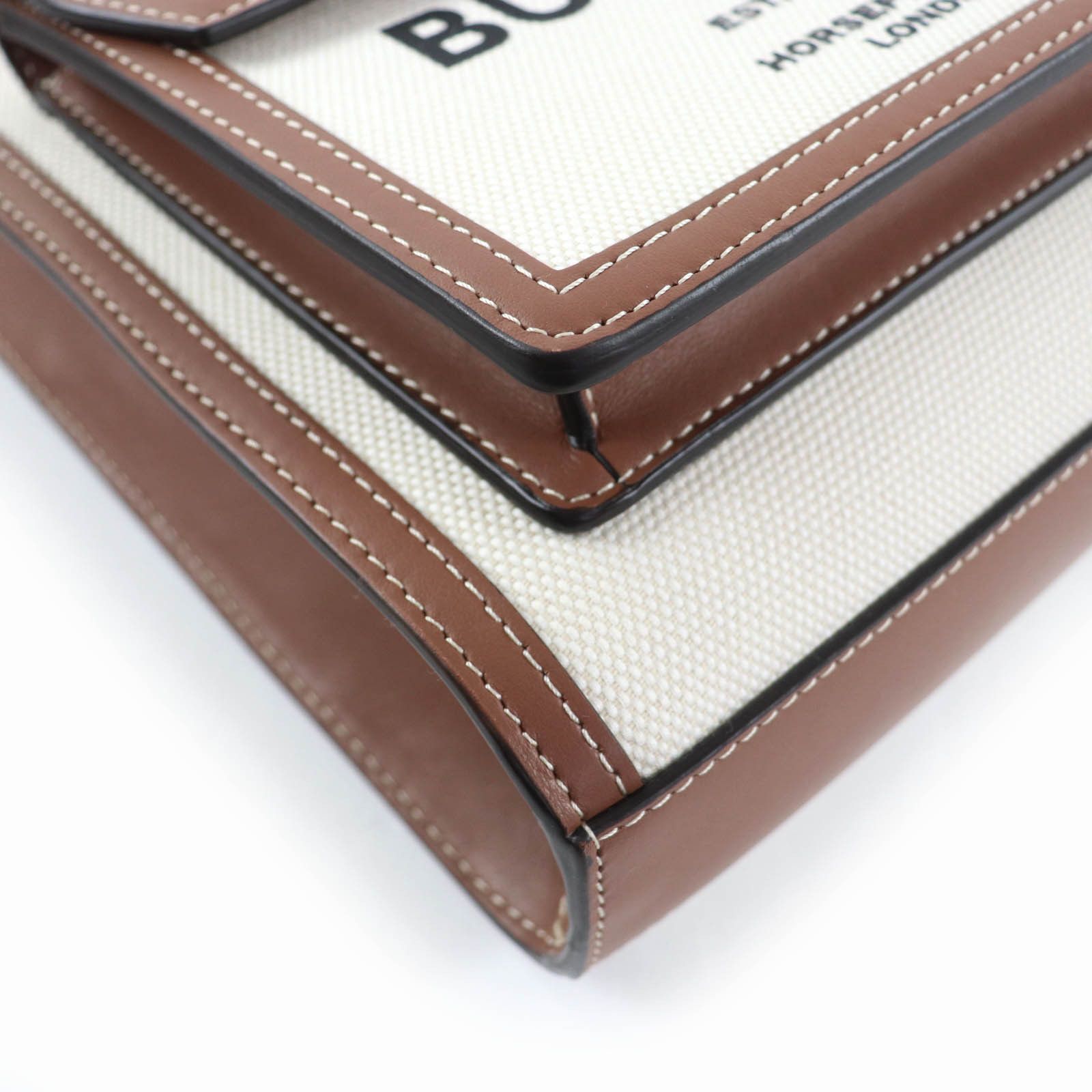 Burberry Burberry Burberry Pocket Cotton Canvas Leather 2way Shoulder Bag Canvas Shoulder Bag DUTY FREE for USA Size ONE SIZE - 7 Thumbnail