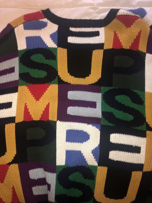 Supreme big letters sweater 2024 multicolor